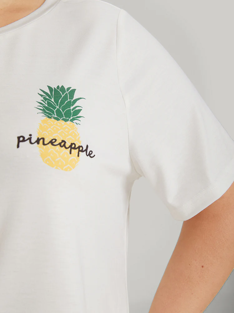 Fresh Pineapple Round Neck Pajama Top - Image 8