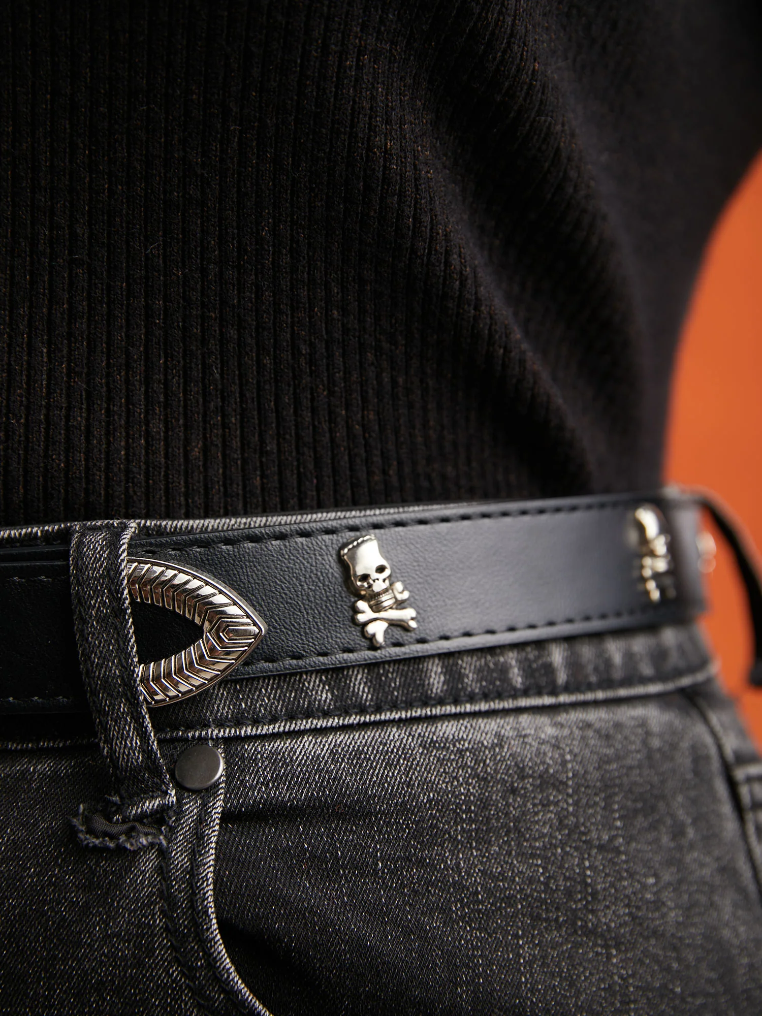 Pirate Skull Studded Belt - Image 3