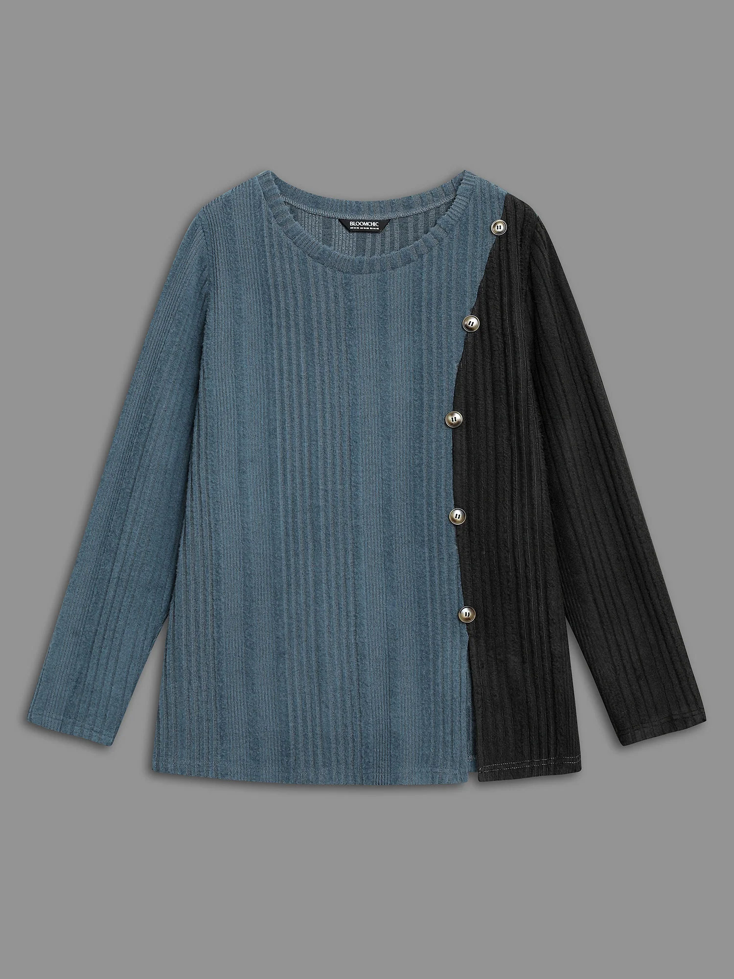 Pit Strip Contrast Button Detail T-Shirt - Image 7