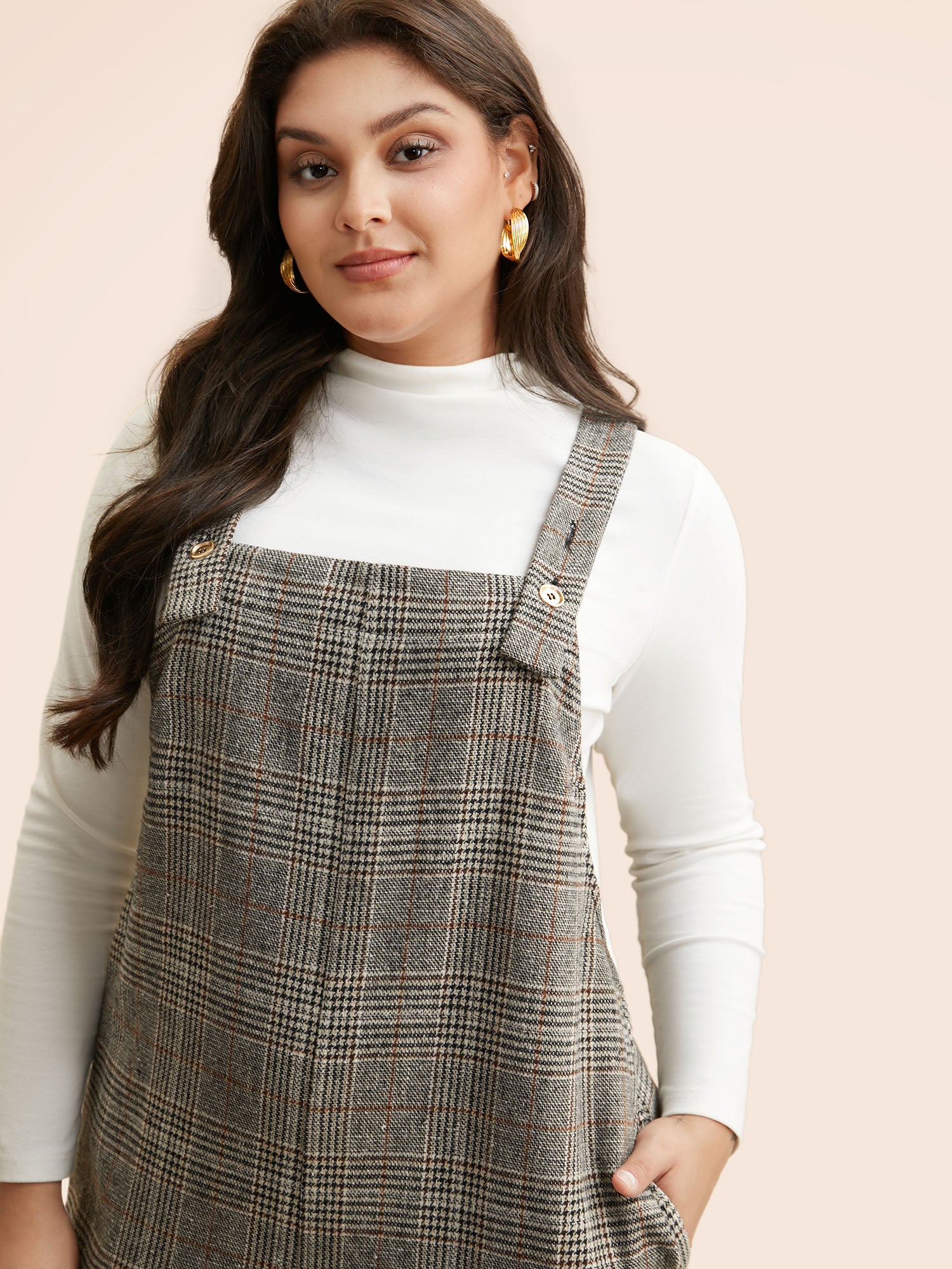 Plaid Adjustable Straps Pocket Jumpsuit - Image 2