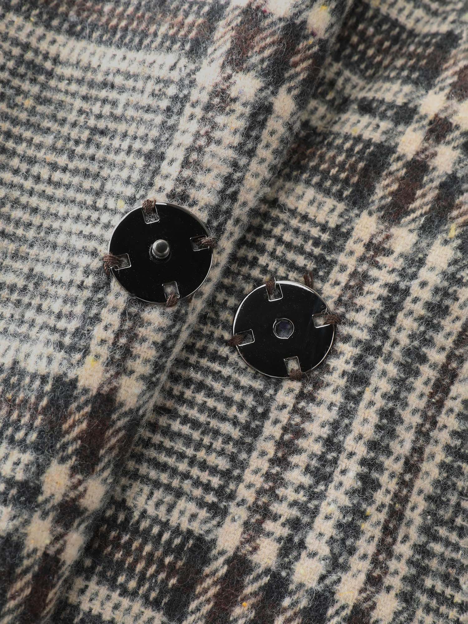 Plaid Belted Waist-Defining Coat - Image 6