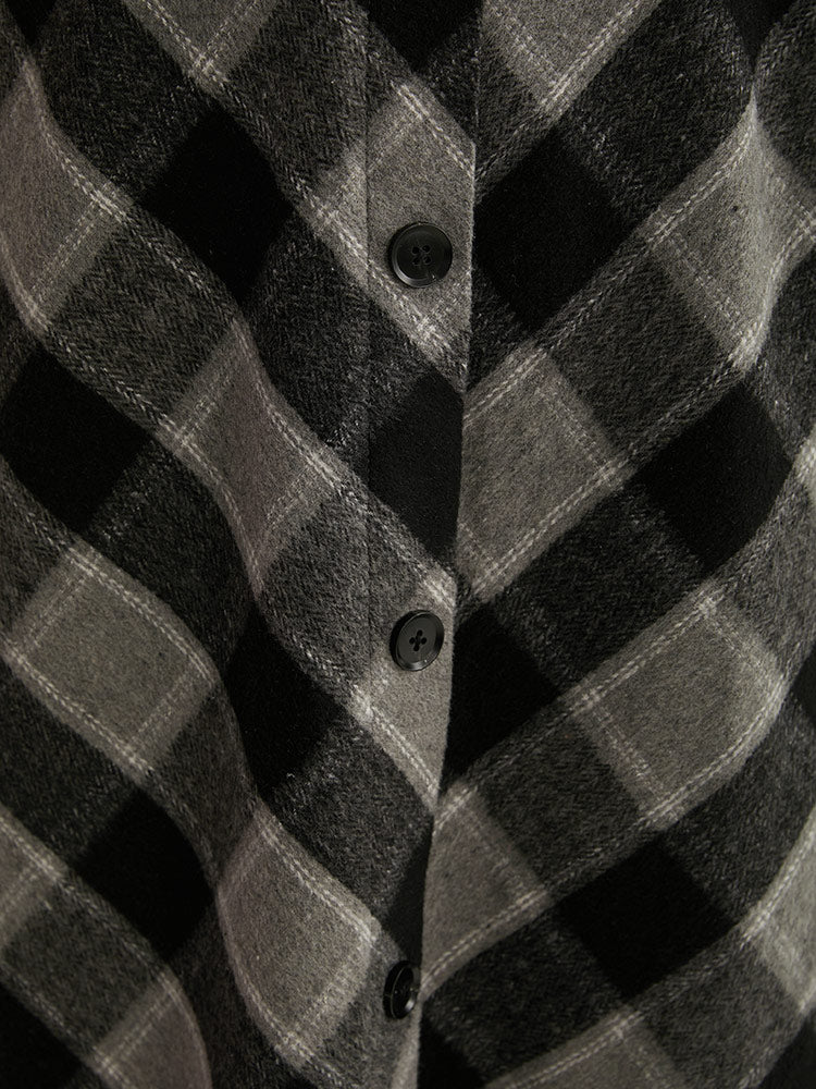 Plaid Button Detail Pocket Skirt - Image 6