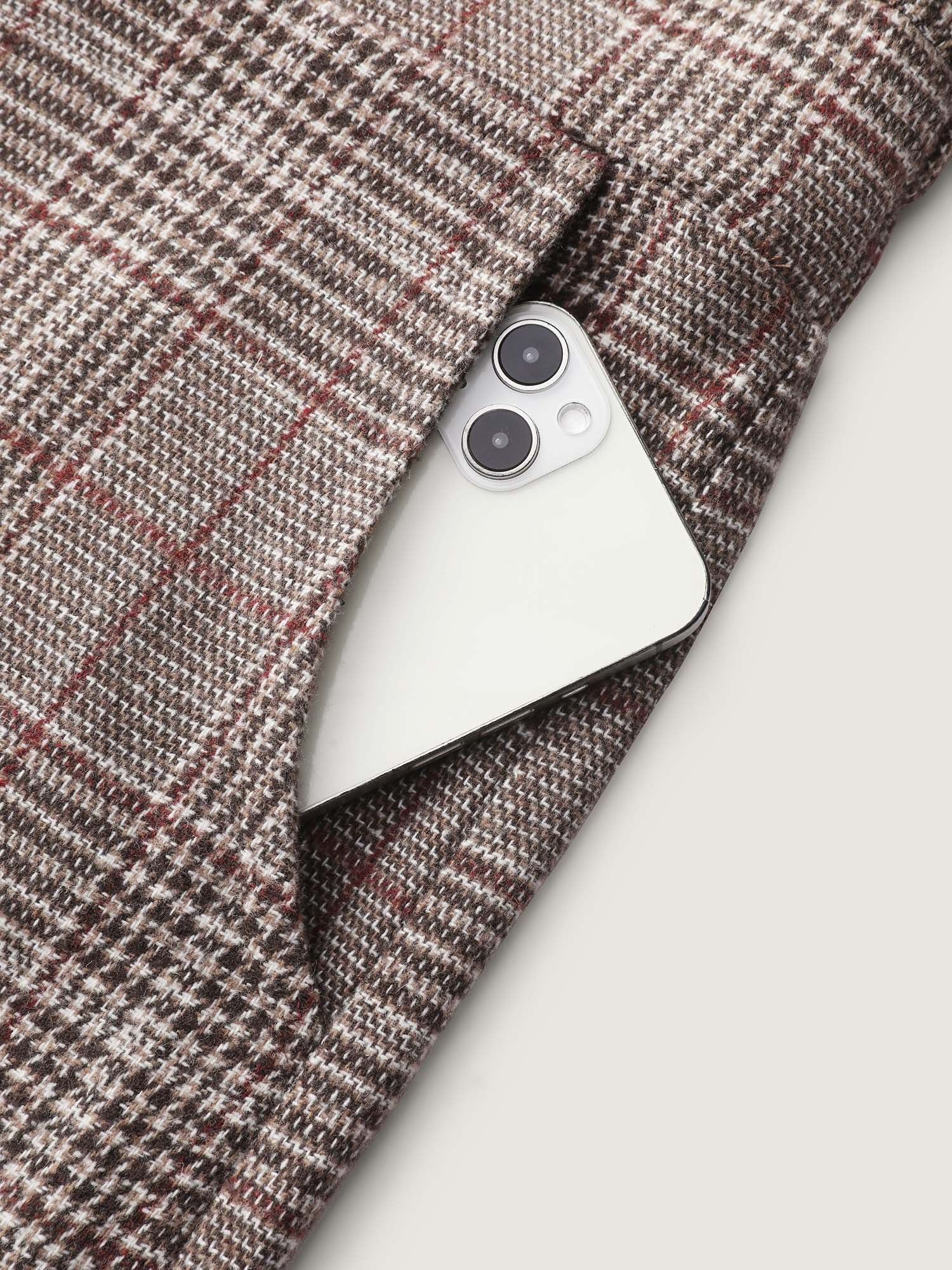 Plaid Button Detail V-Neck Jumpsuit - Image 6