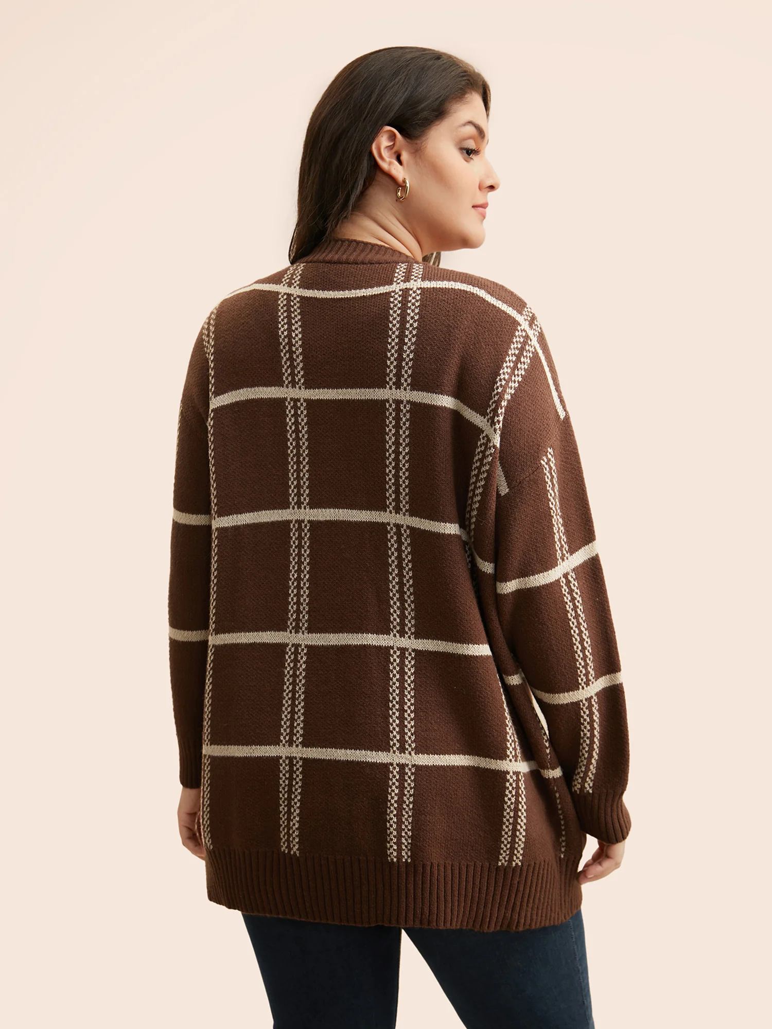 Plaid Button Up Pocket Cardigan - Image 2