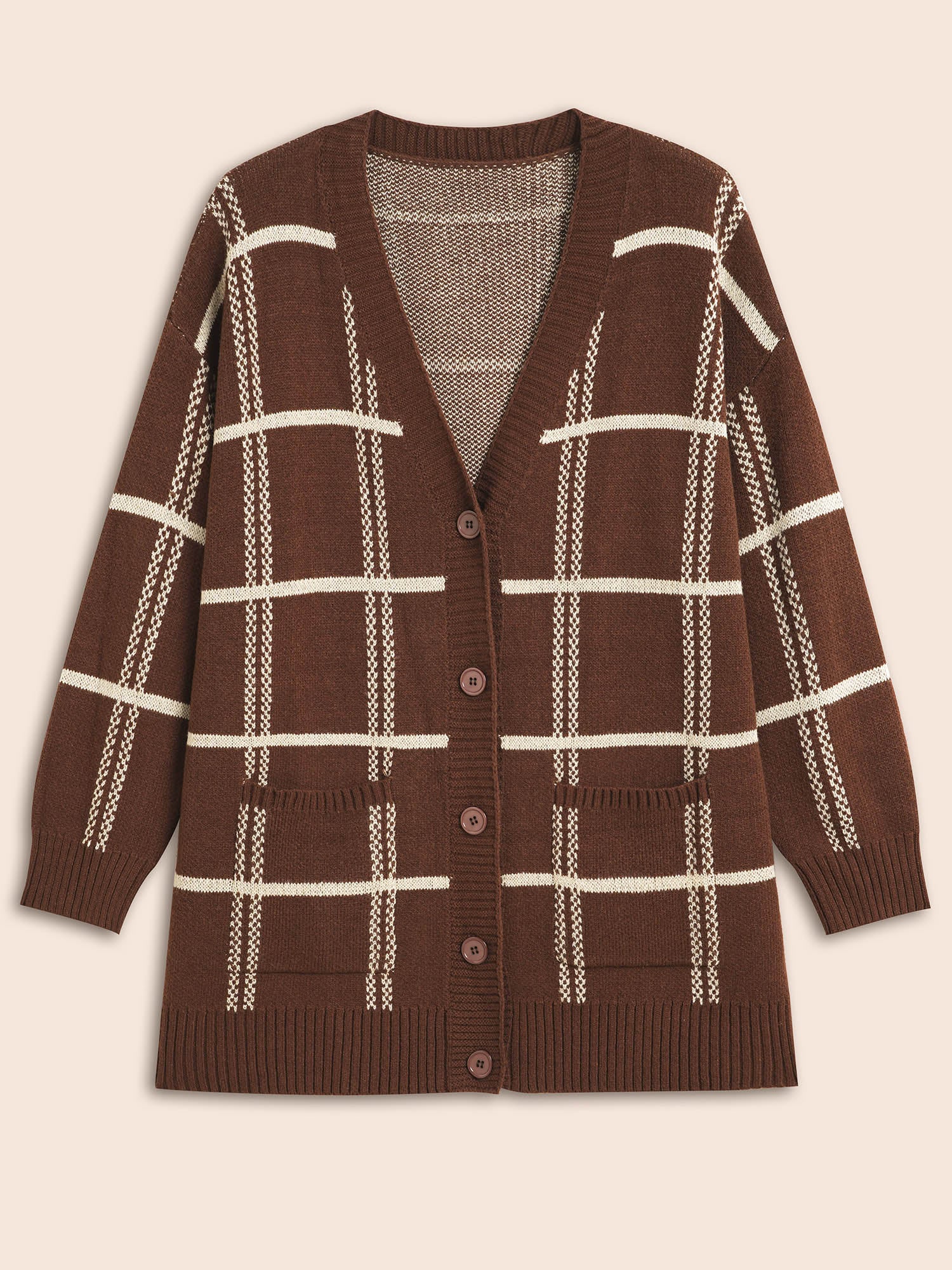 Plaid Button Up Pocket Cardigan - Image 8