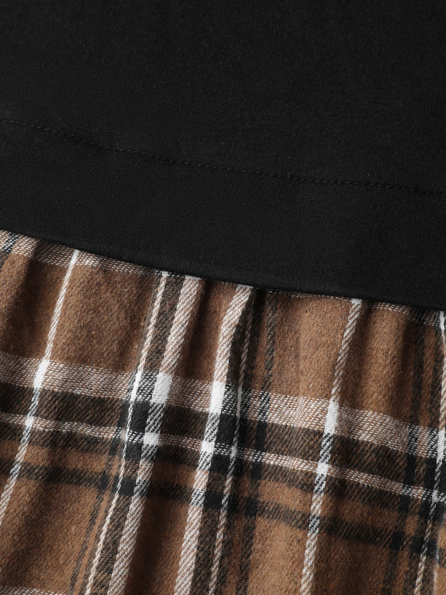 Plaid Color Contrast Stretchy Knee-Length Dress - Image 9