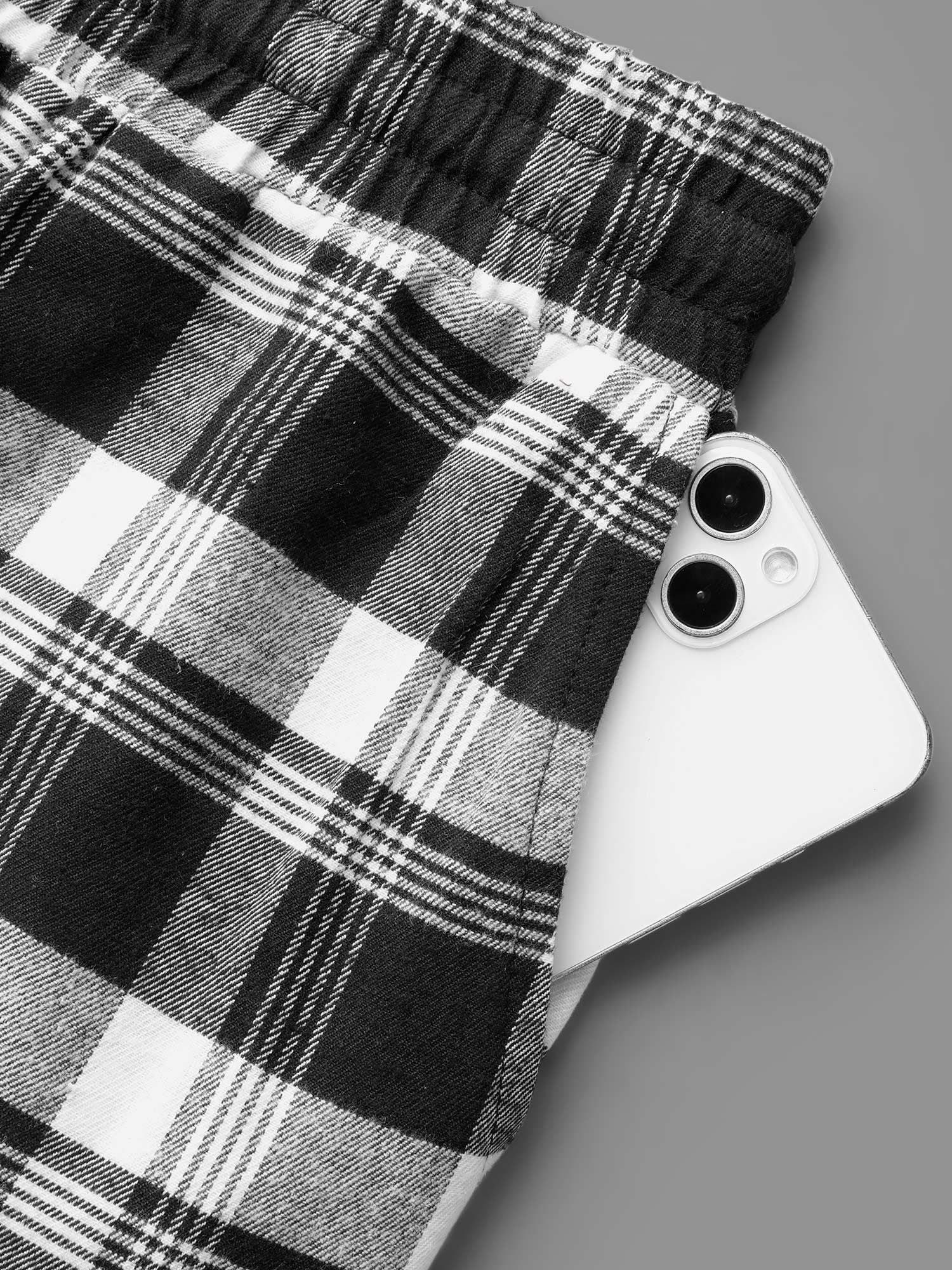 Plaid Drawstring Elastic Waist Lounge Bottoms - Image 10
