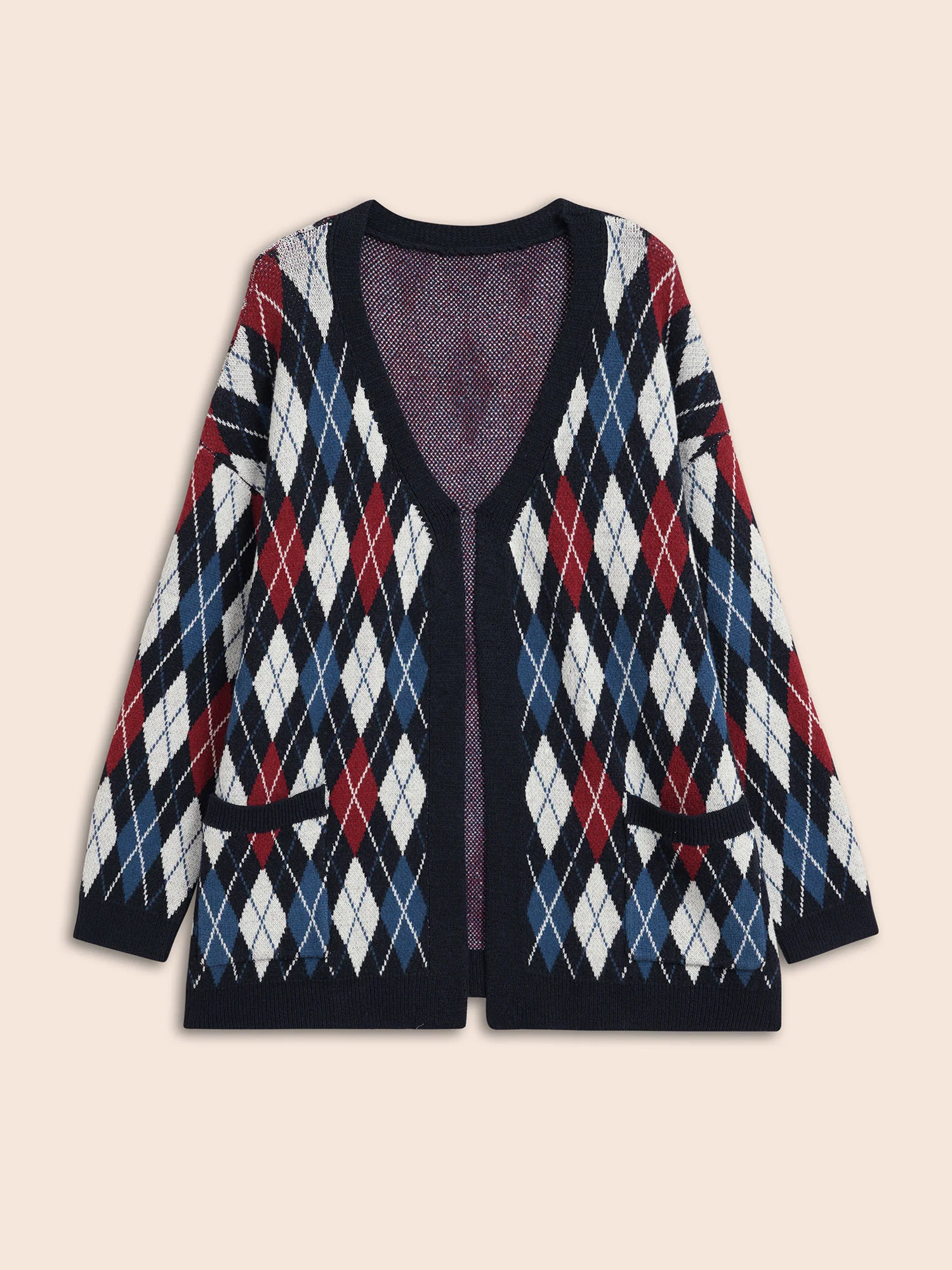 Plaid Drop Shoulder Pocket Cardigan - Image 7