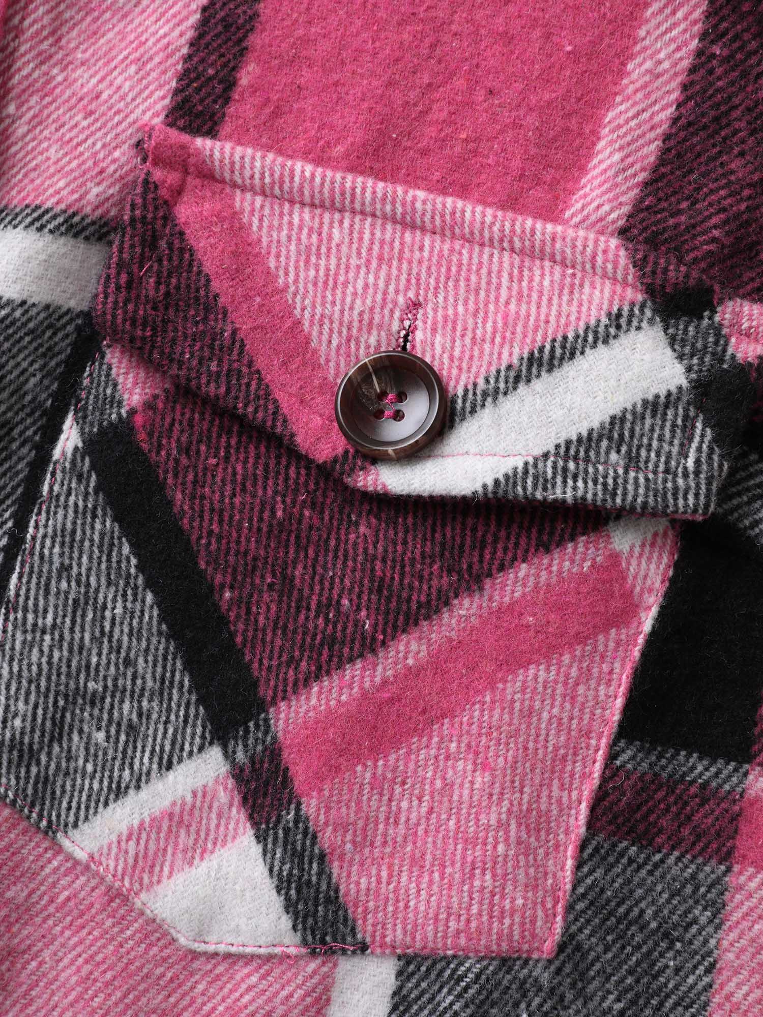 Plaid Flap Detail Sleeveless Jacket - Image 21