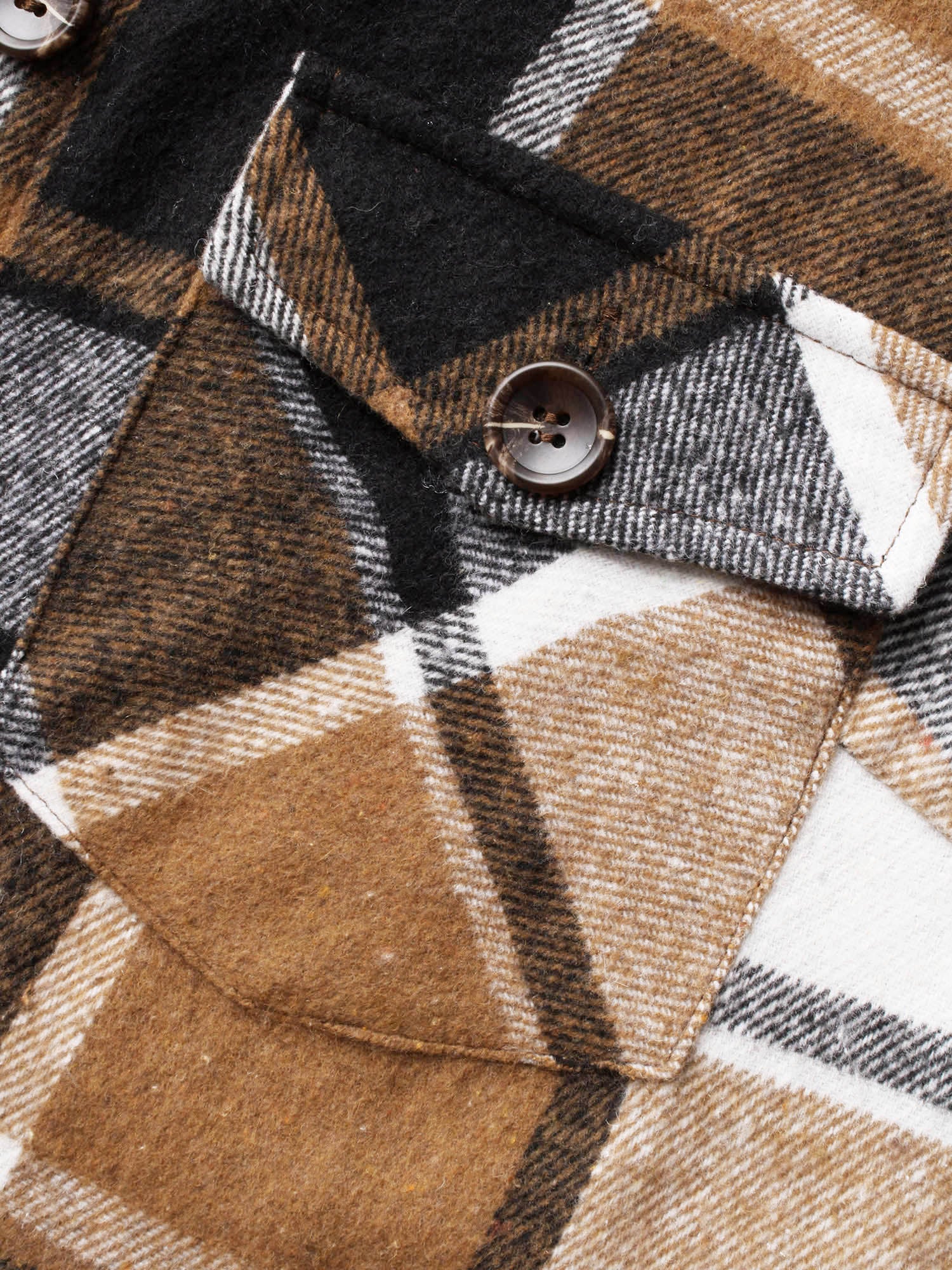 Plaid Flap Detail Sleeveless Jacket - Image 6