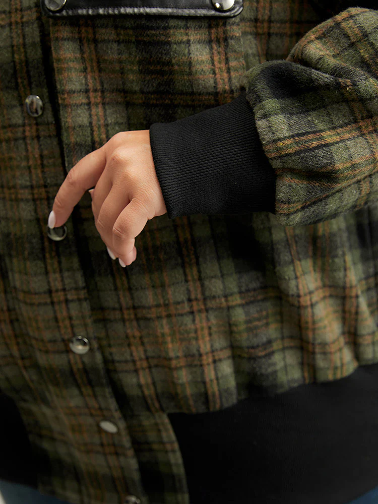 Plaid Flap Pocket Zipper Fly Jacket - Image 8