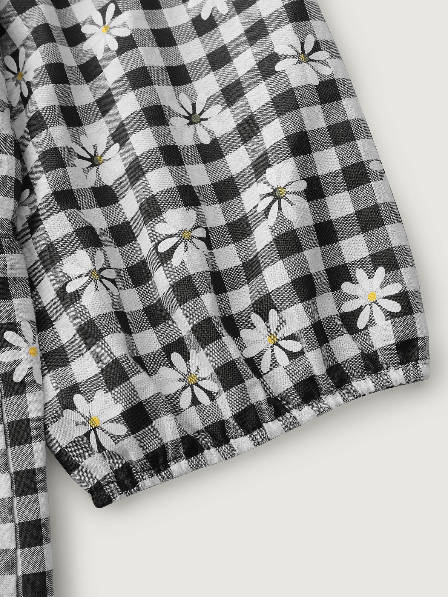 Plaid Floral High-Waist Midi Dress - Image 6