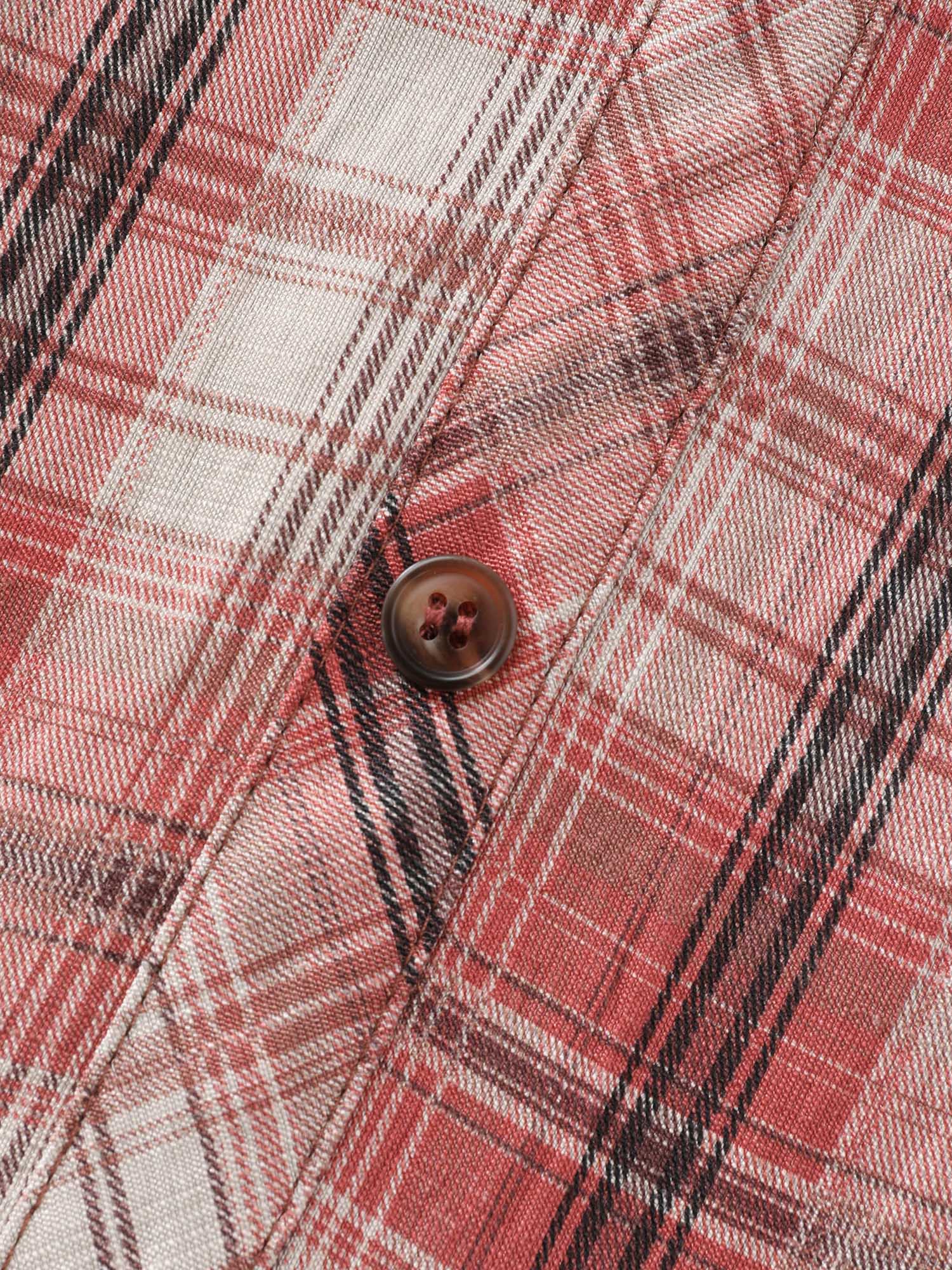 Plaid Flutter Sleeve Button Tiered Midi Dress - Image 5