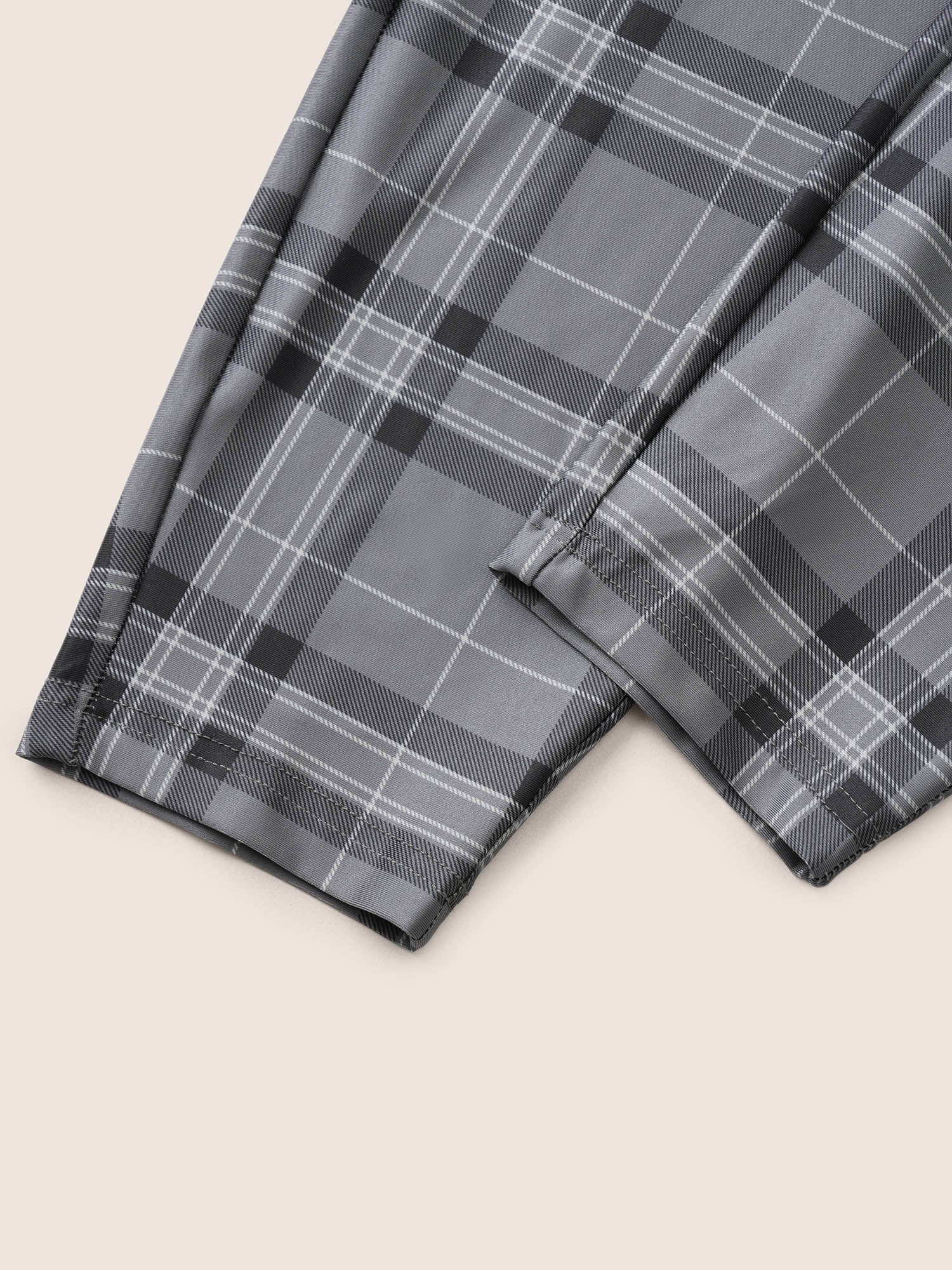 Plaid High Rise Slant Pocket Skinny Leggings - Image 6