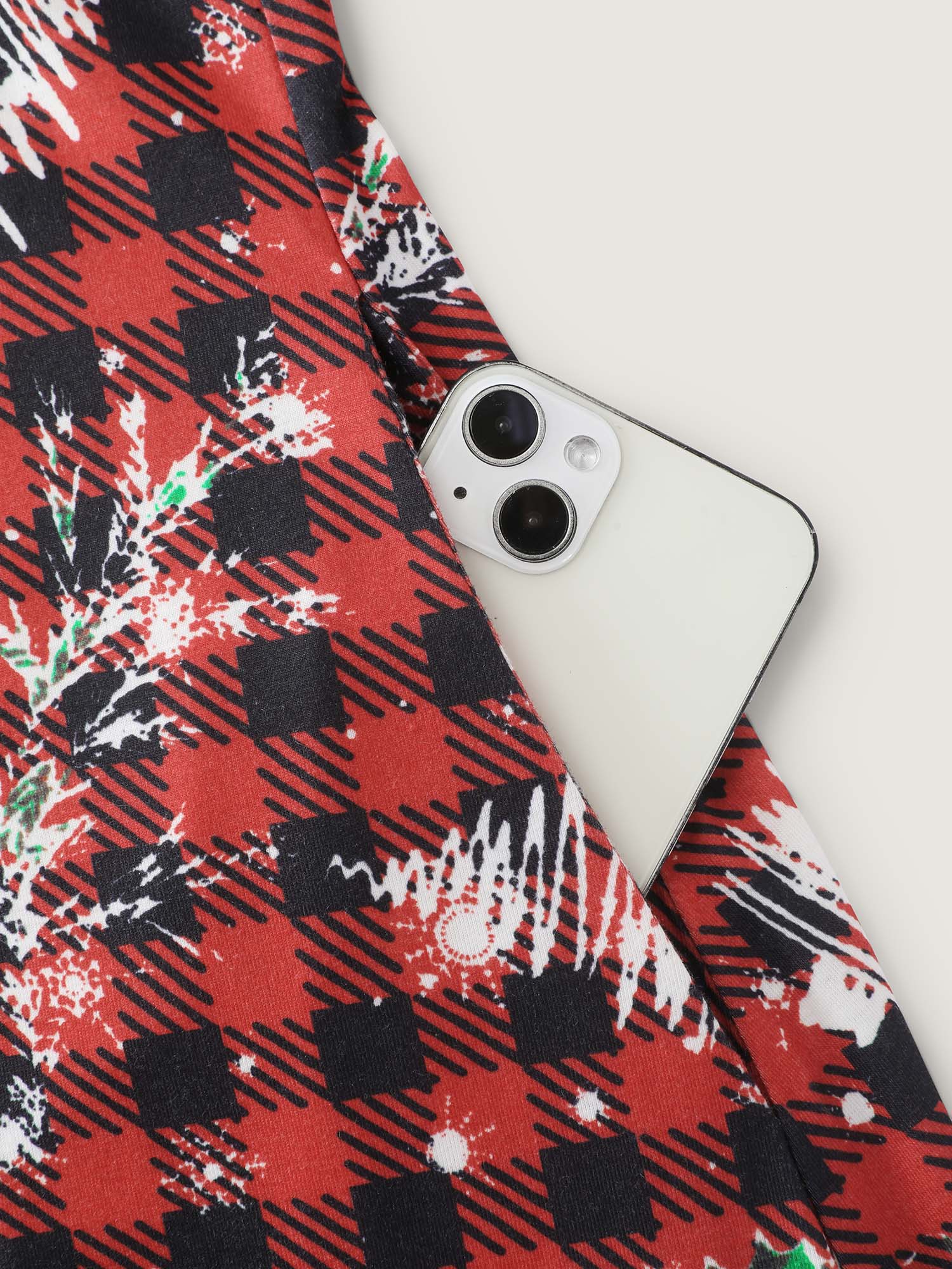Holiday Check Print Stretchy Sleep Dress - Image 6
