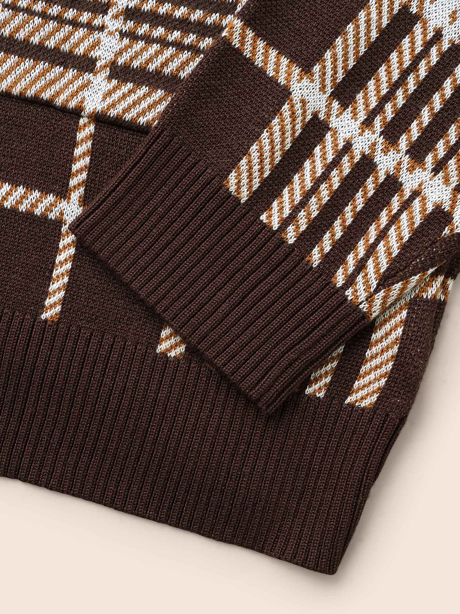 Plaid Open Front Patch Pocket Cardigan - Image 6