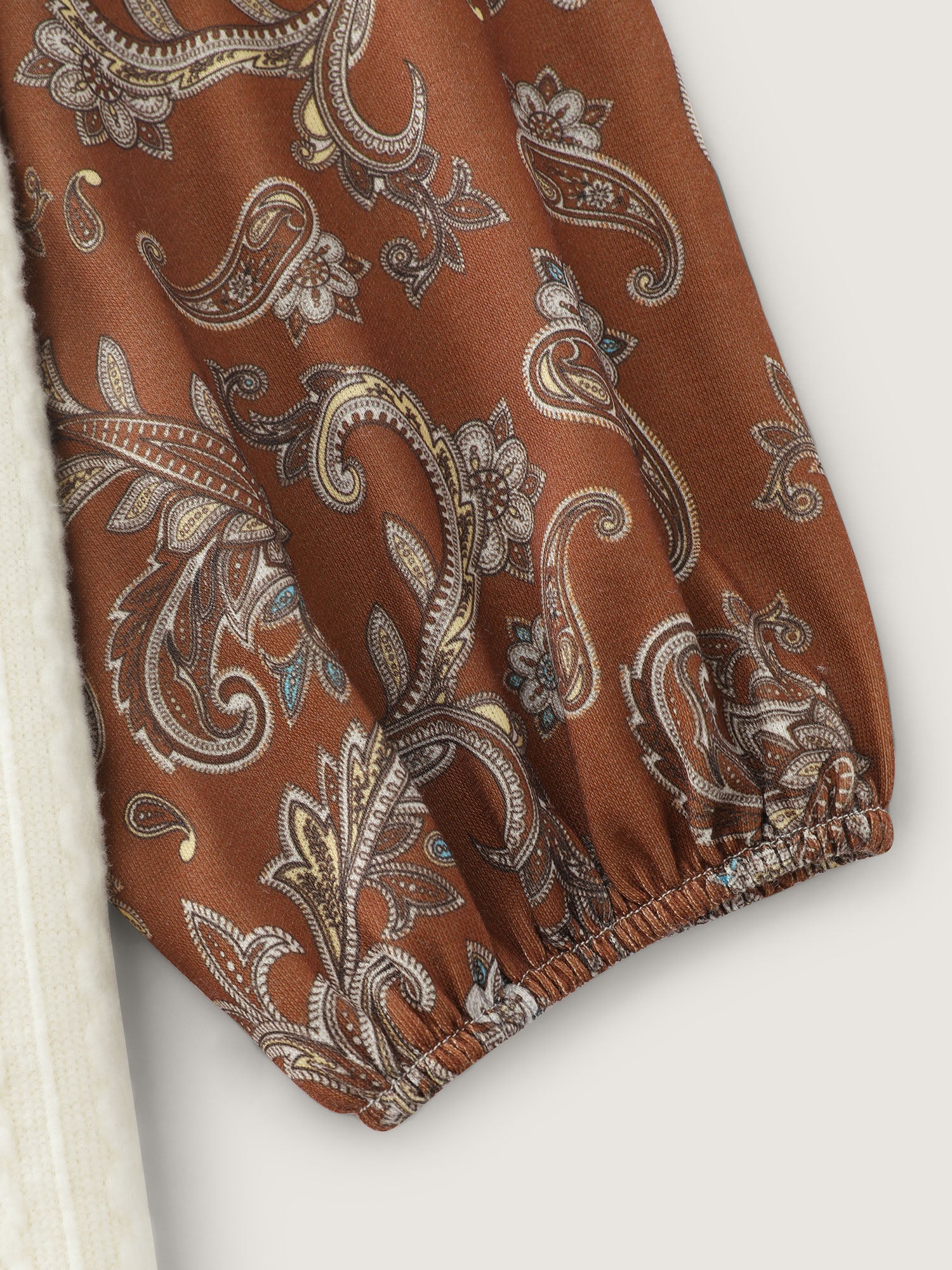 Plaid Paisley Print Textured Sweatshirt - Image 7