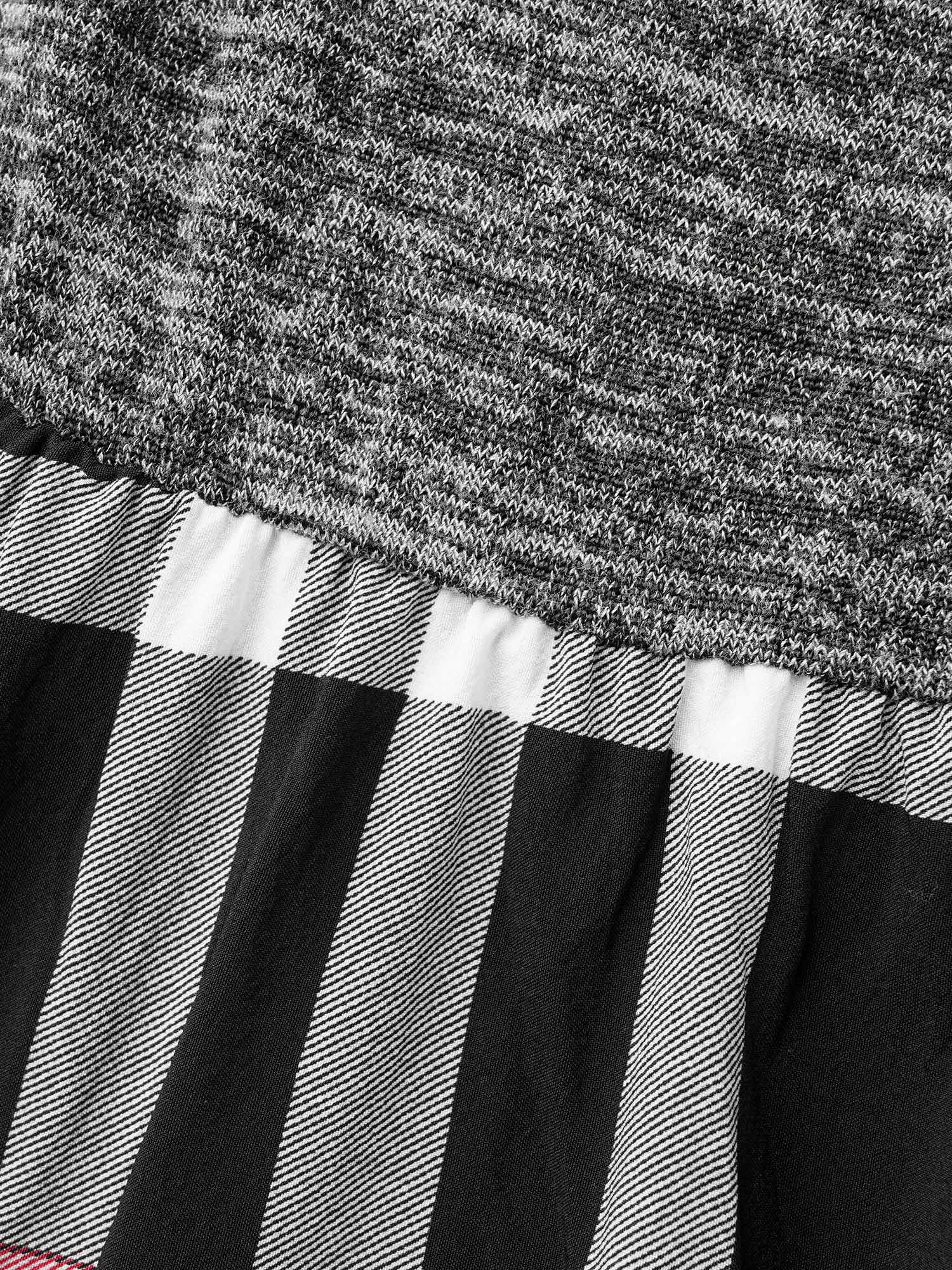Plaid Patchwork Elastic Waist Dress - Image 6
