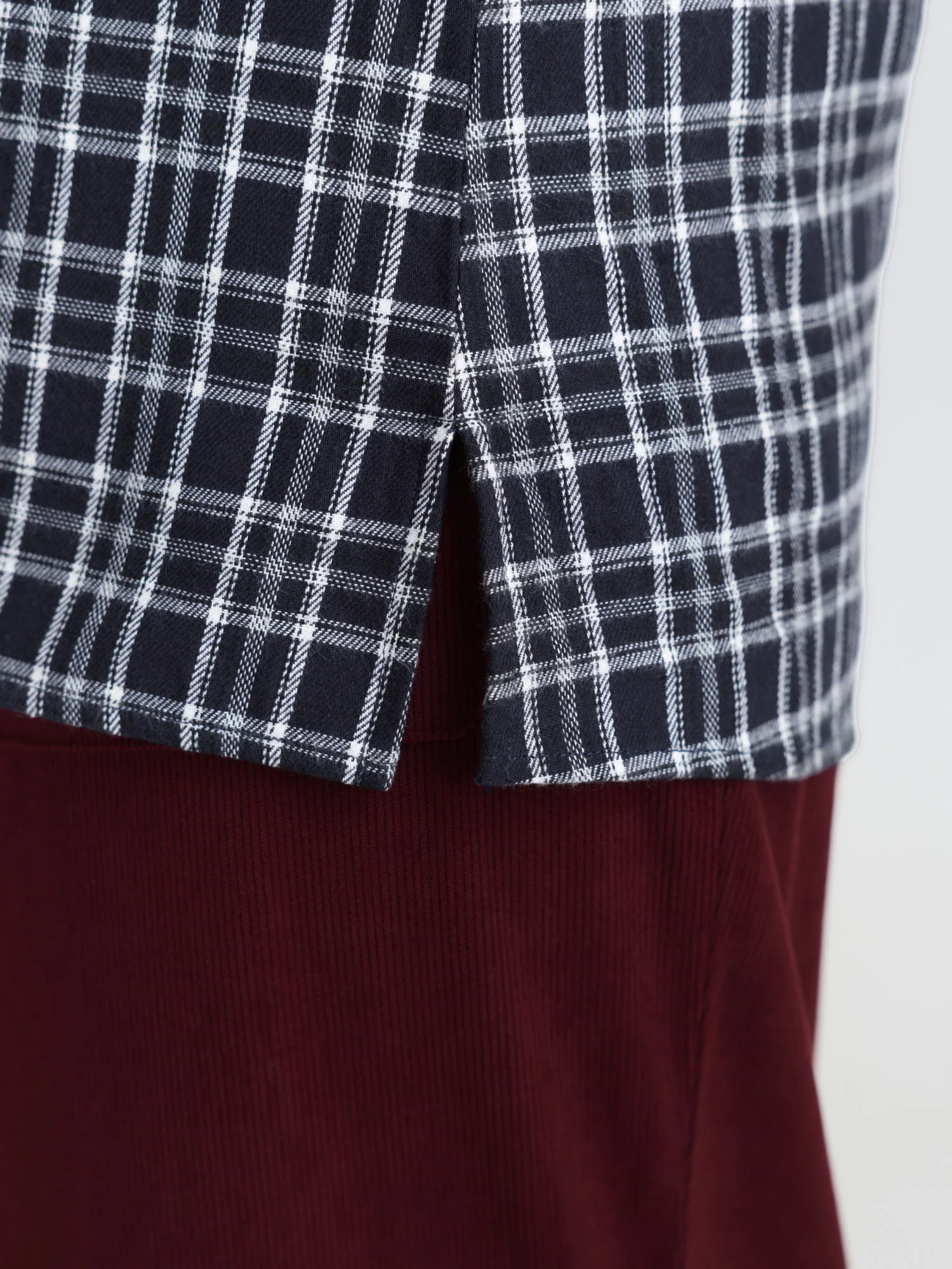 Plaid Pattern Button-Down Blouse - Image 4