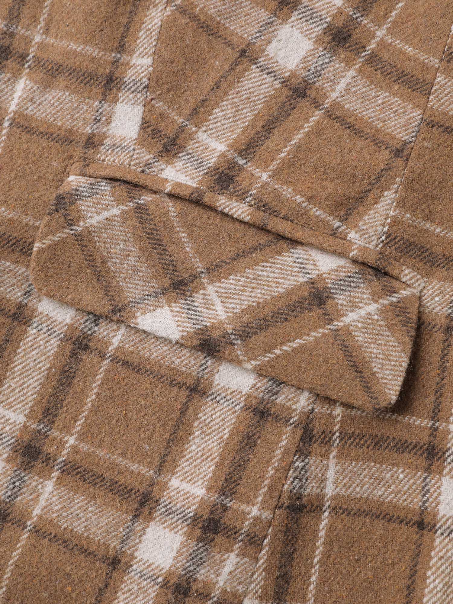 Plaid Pattern Button-Front Blazer - Image 7