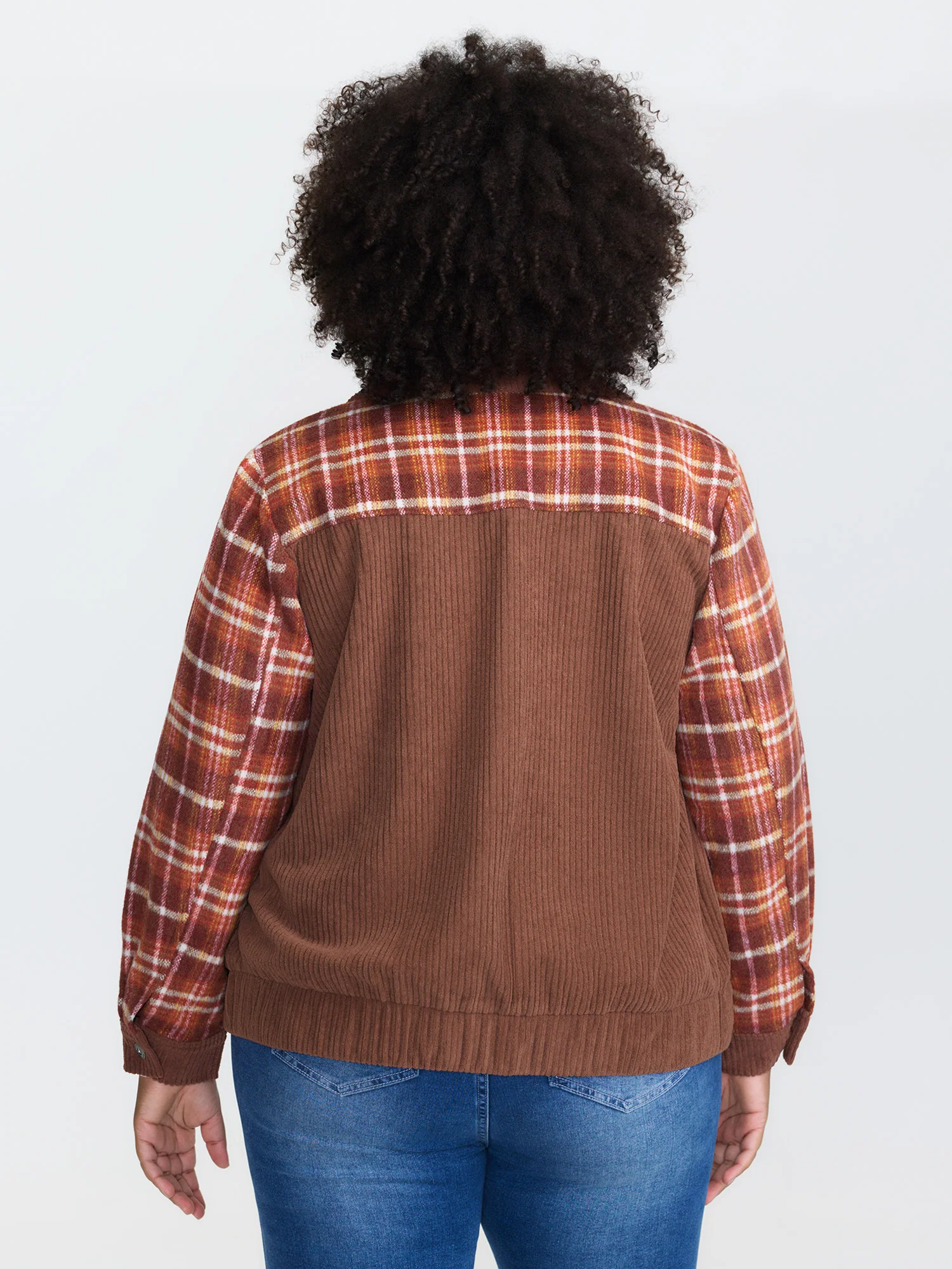 Plaid Pattern Contrast Button Coat - Image 4