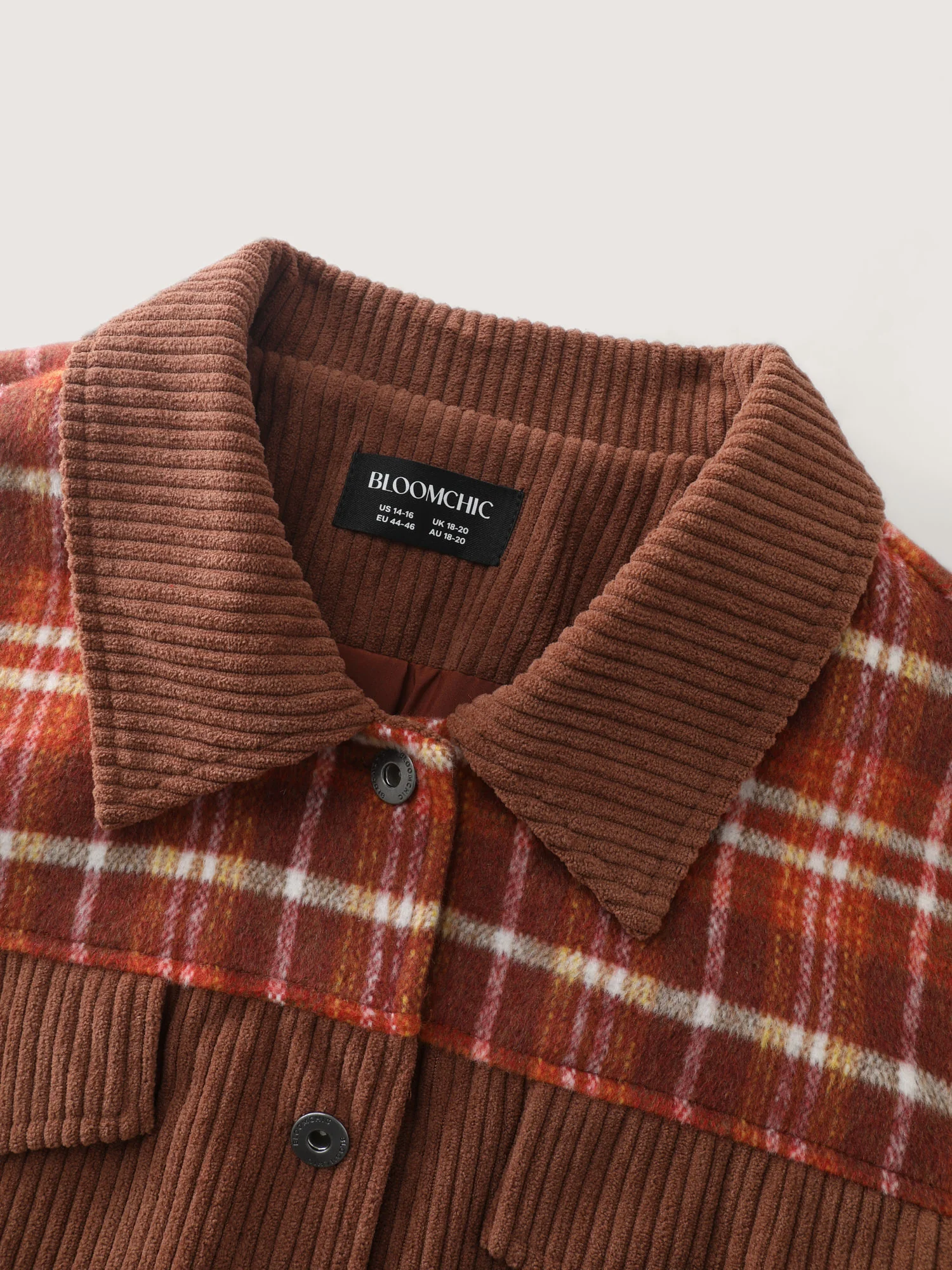 Plaid Pattern Contrast Button Coat - Image 5