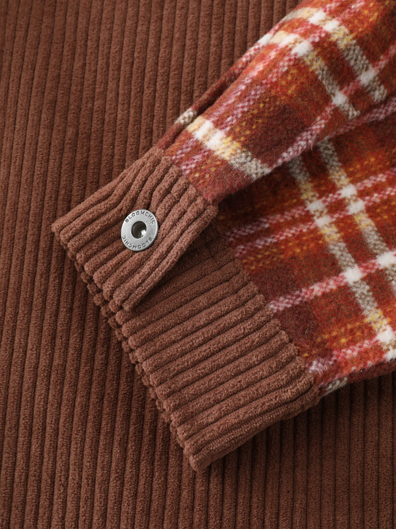 Plaid Pattern Contrast Button Coat - Image 6