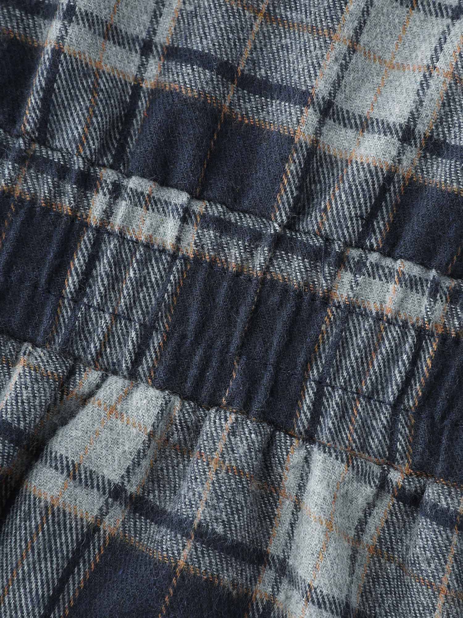 Plaid Pattern Deep V-Neck Midi Dress - Image 5