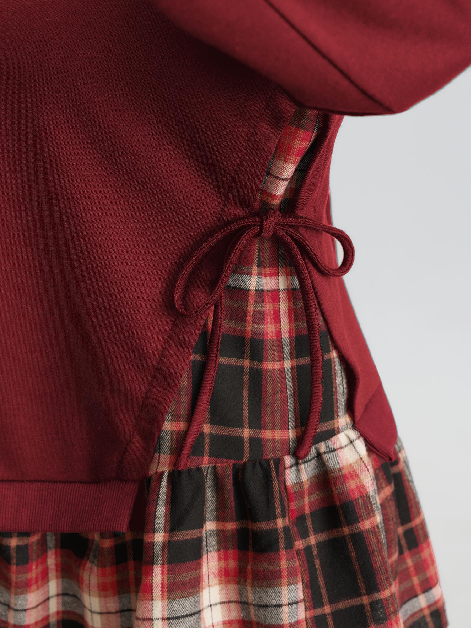 Plaid Pattern Layered Stretchy Sweatshirt - Image 16
