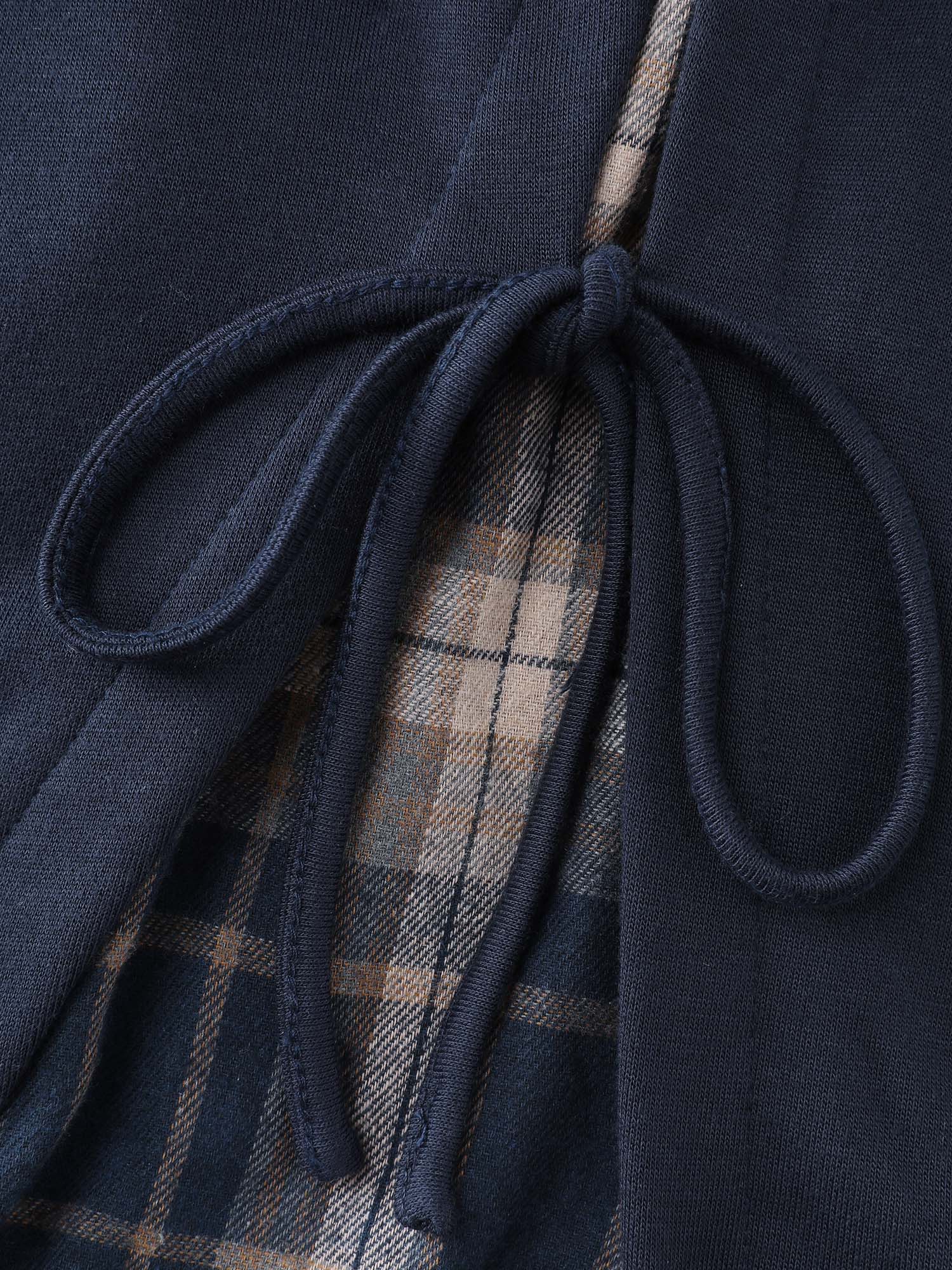 Plaid Pattern Layered Stretchy Sweatshirt - Image 5