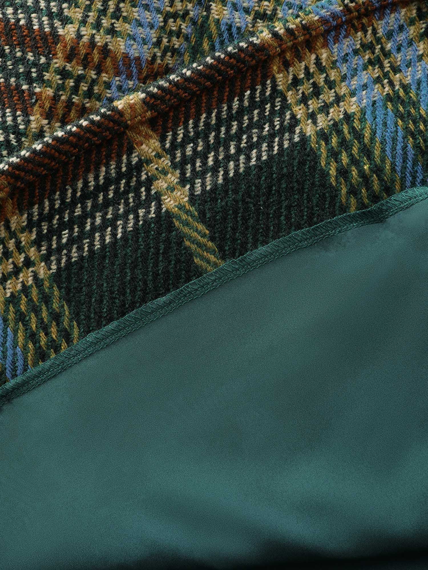 Plaid Pattern Slant Pockets Knee Dress - Image 7
