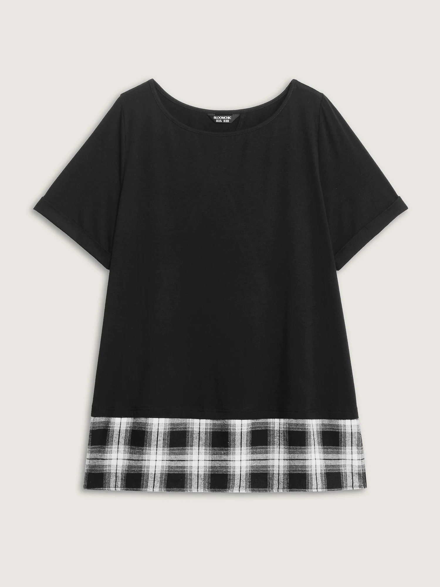 Plaid Pattern Split Back Knit Top - Image 6