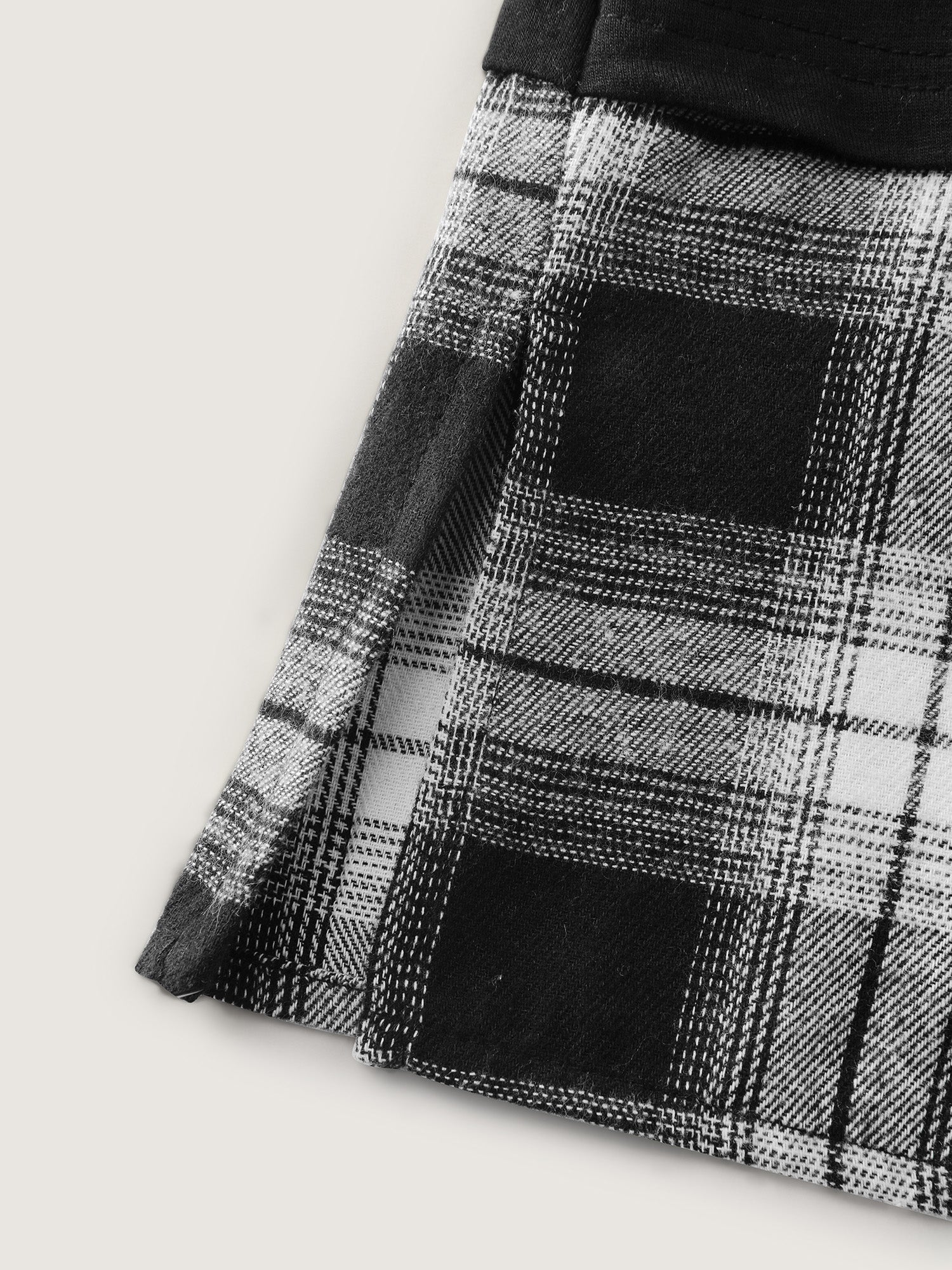 Plaid Pattern Split Back Knit Top - Image 8
