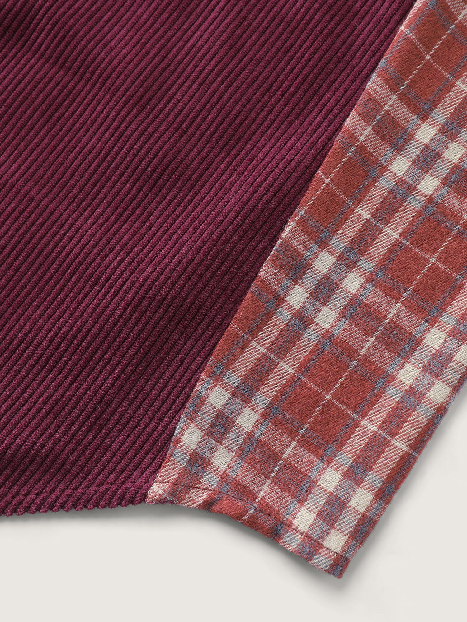 Plaid Pattern Textured Contrast Button-Down Shirt - Image 6