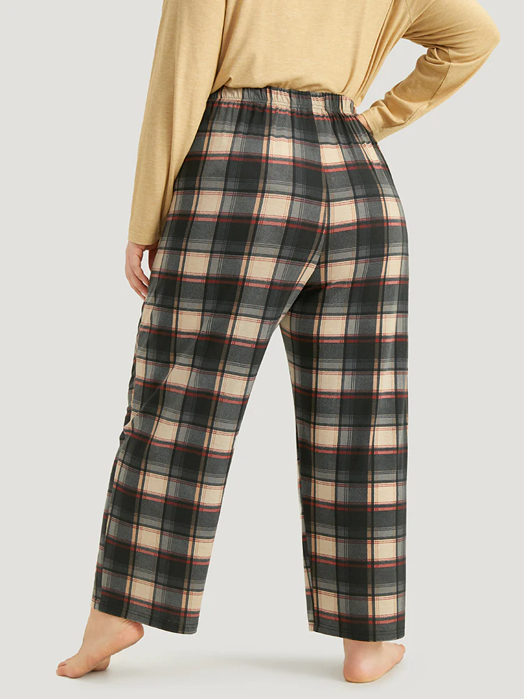 Halloween Plaid Pocket Elastic Waist Pajama Bottoms - Image 2