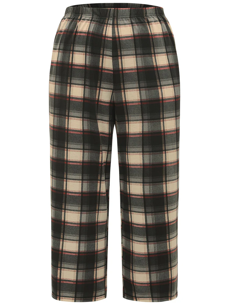 Halloween Plaid Pocket Elastic Waist Pajama Bottoms - Image 6