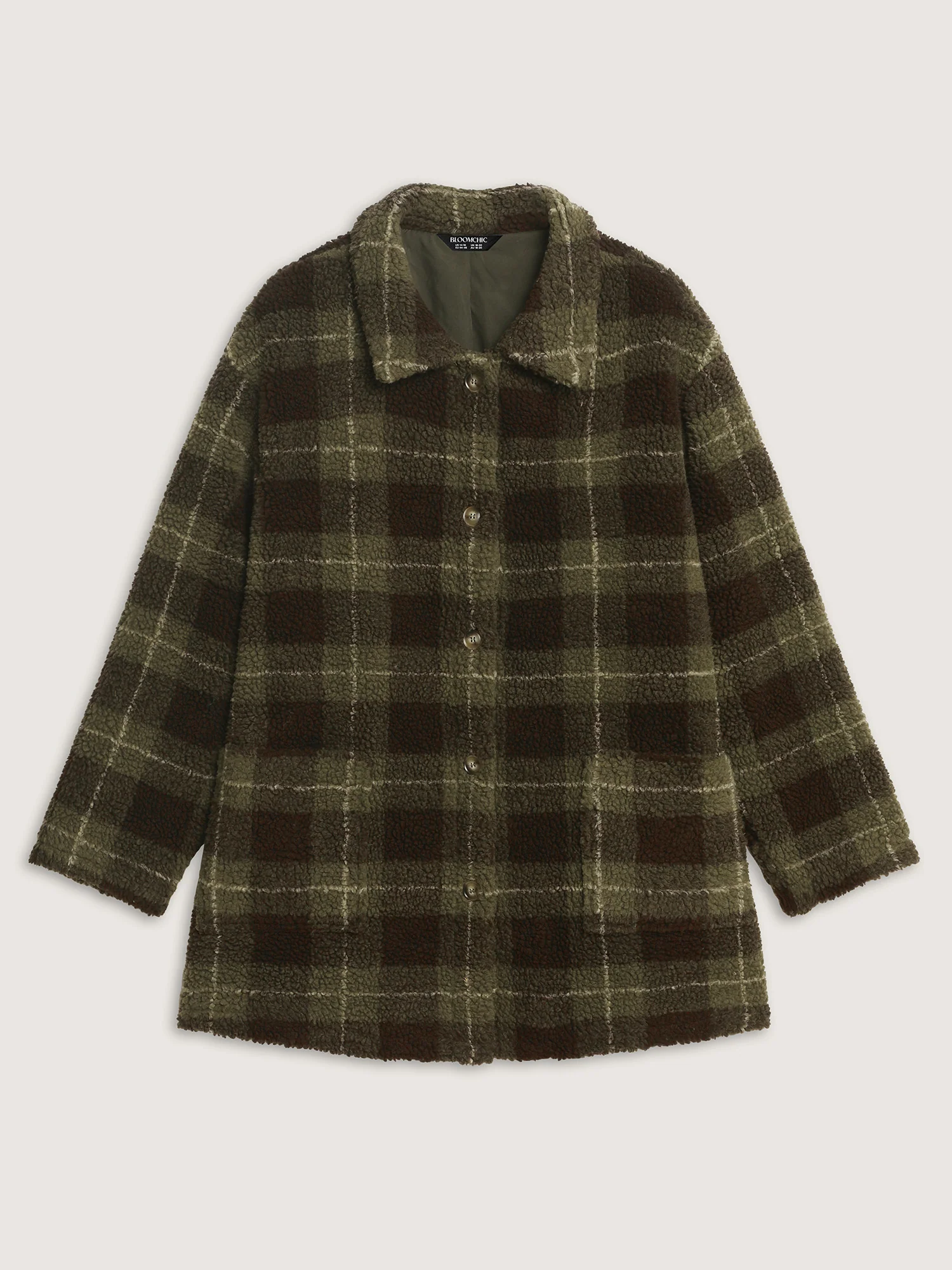 Plaid Pockets Button-Down Coat - Image 10