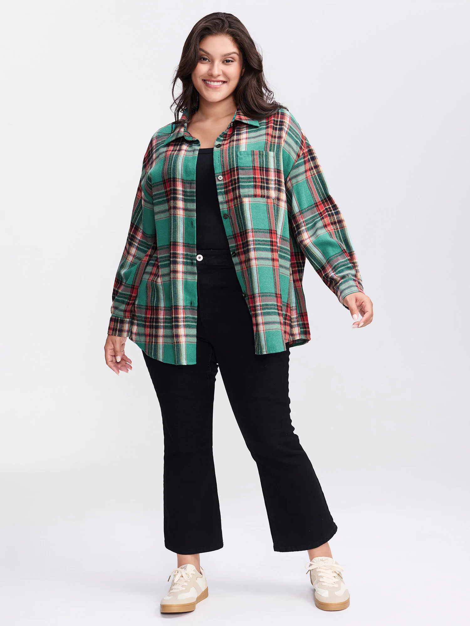 Plaid Pockets Button-Down Shirt - Image 4