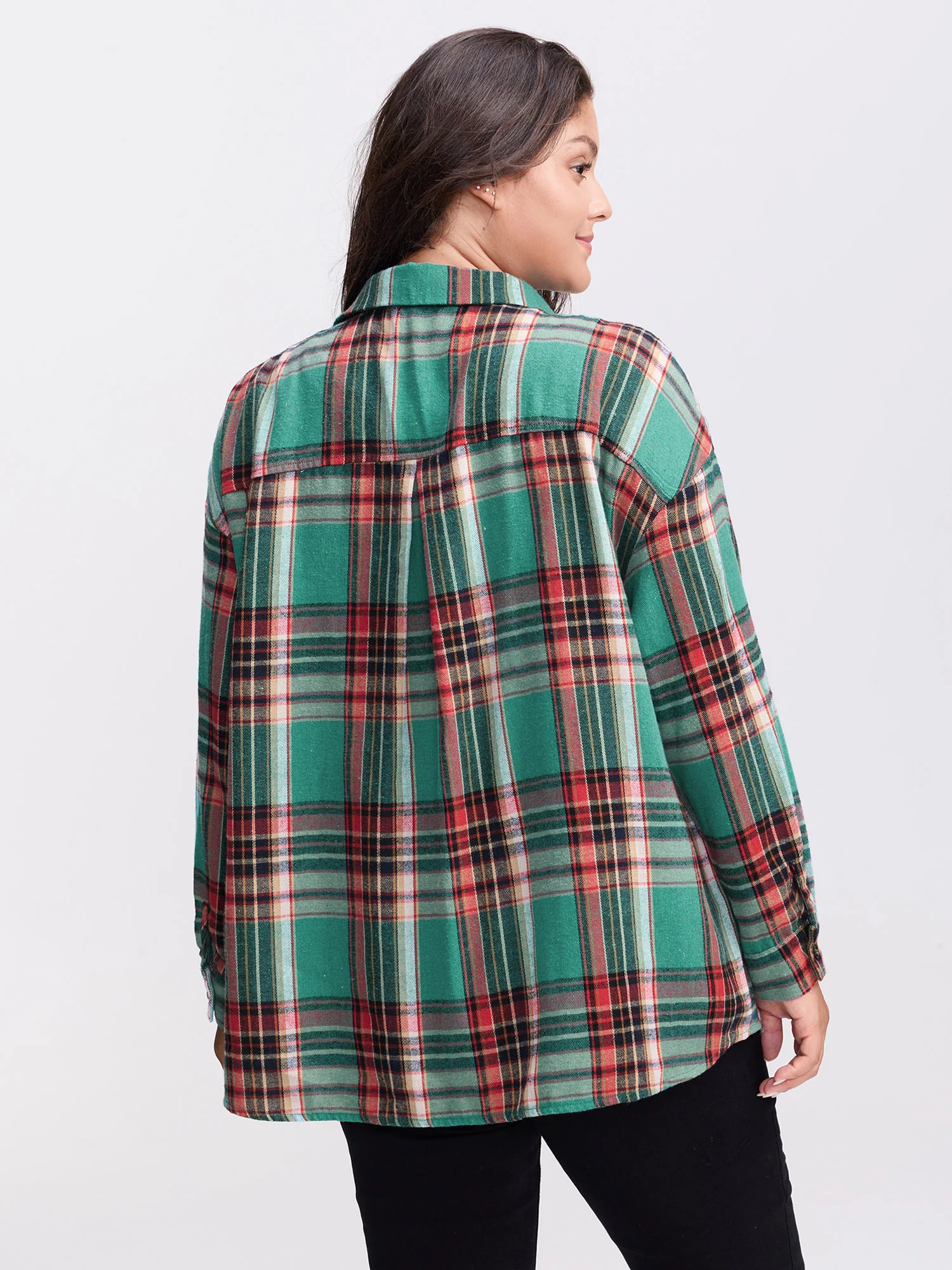 Plaid Pockets Button-Down Shirt - Image 5