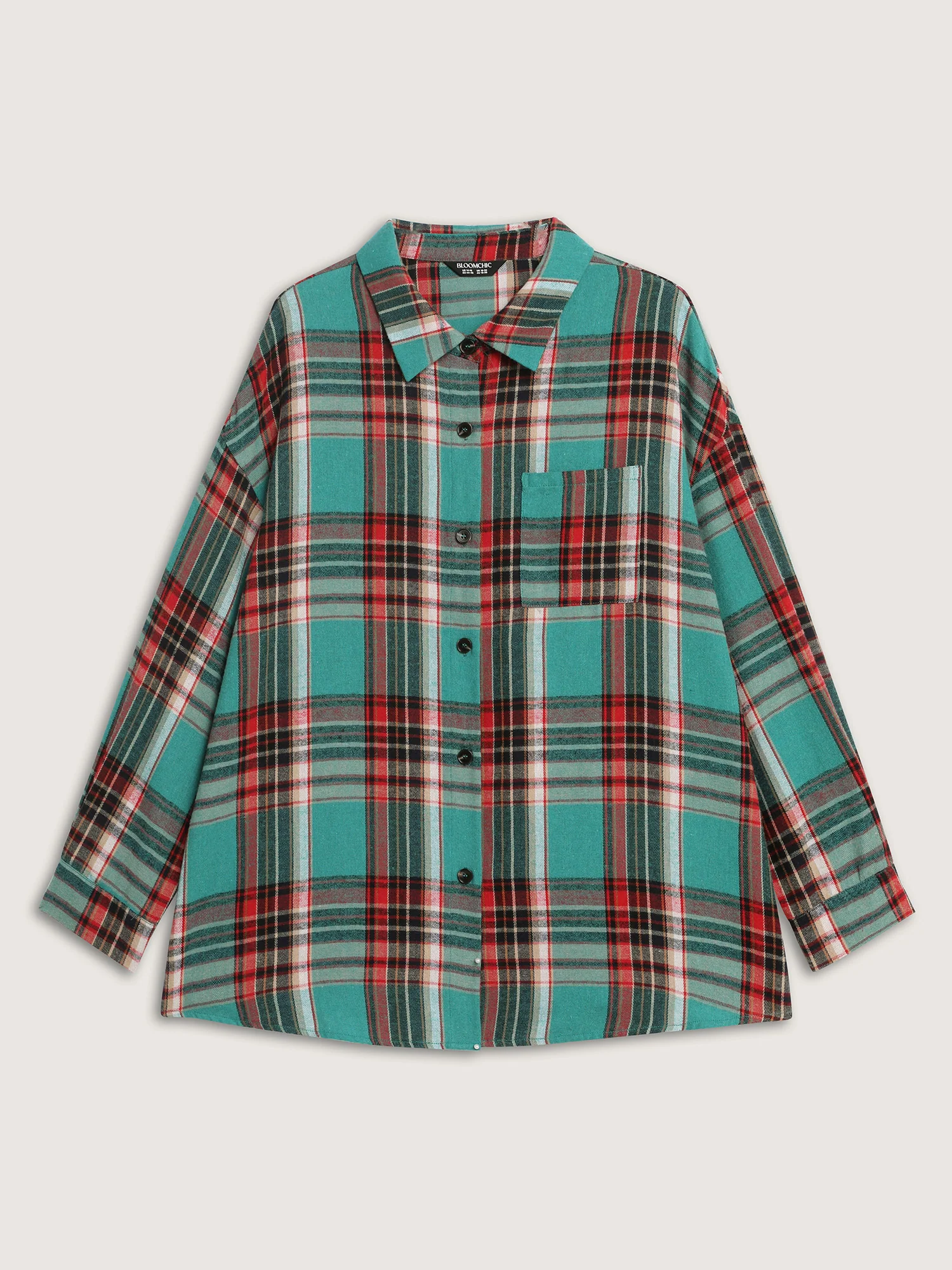 Plaid Pockets Button-Down Shirt - Image 6