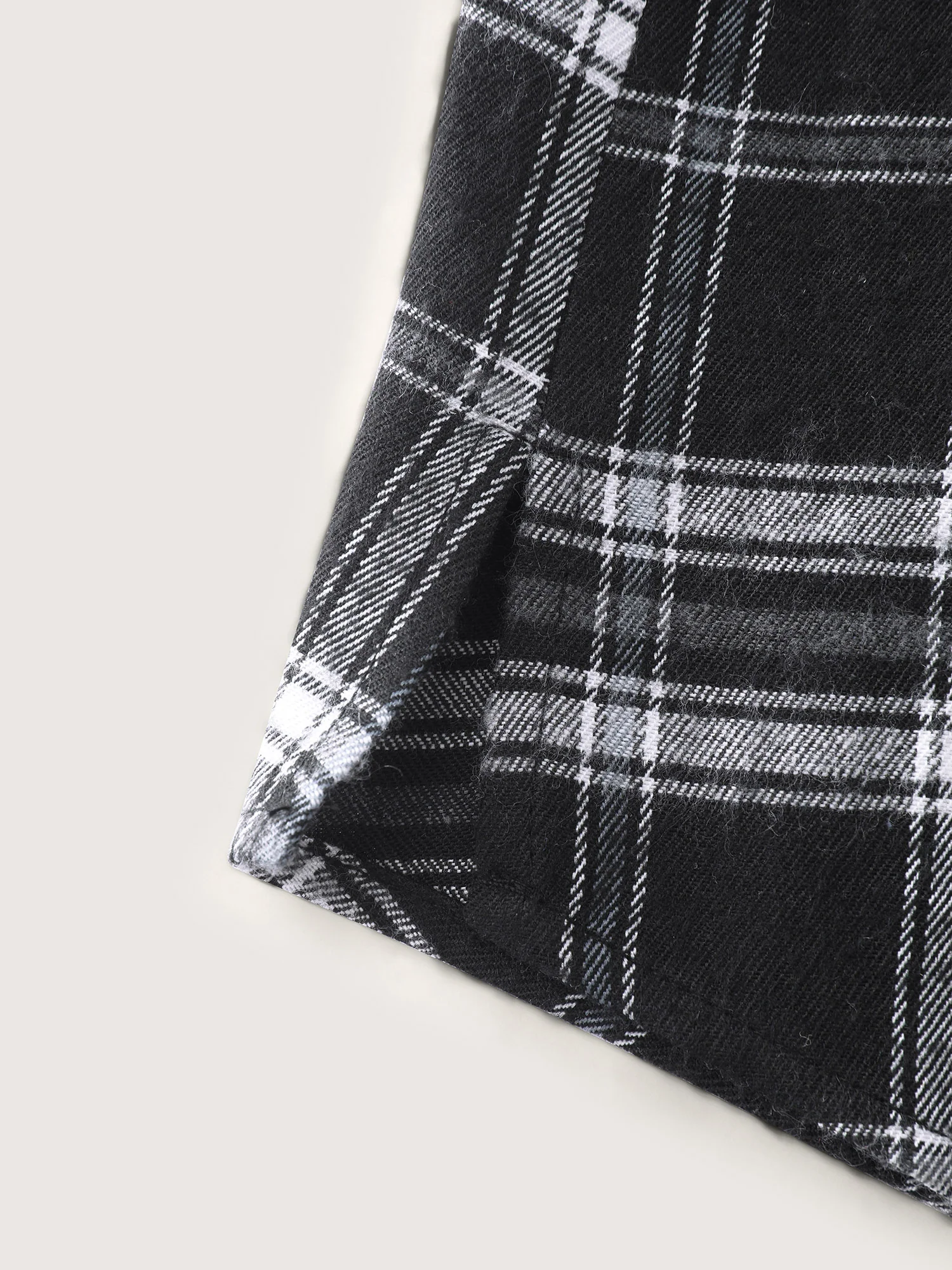 Plaid Print Adjustable Waist Button-Down Shirt - Image 8