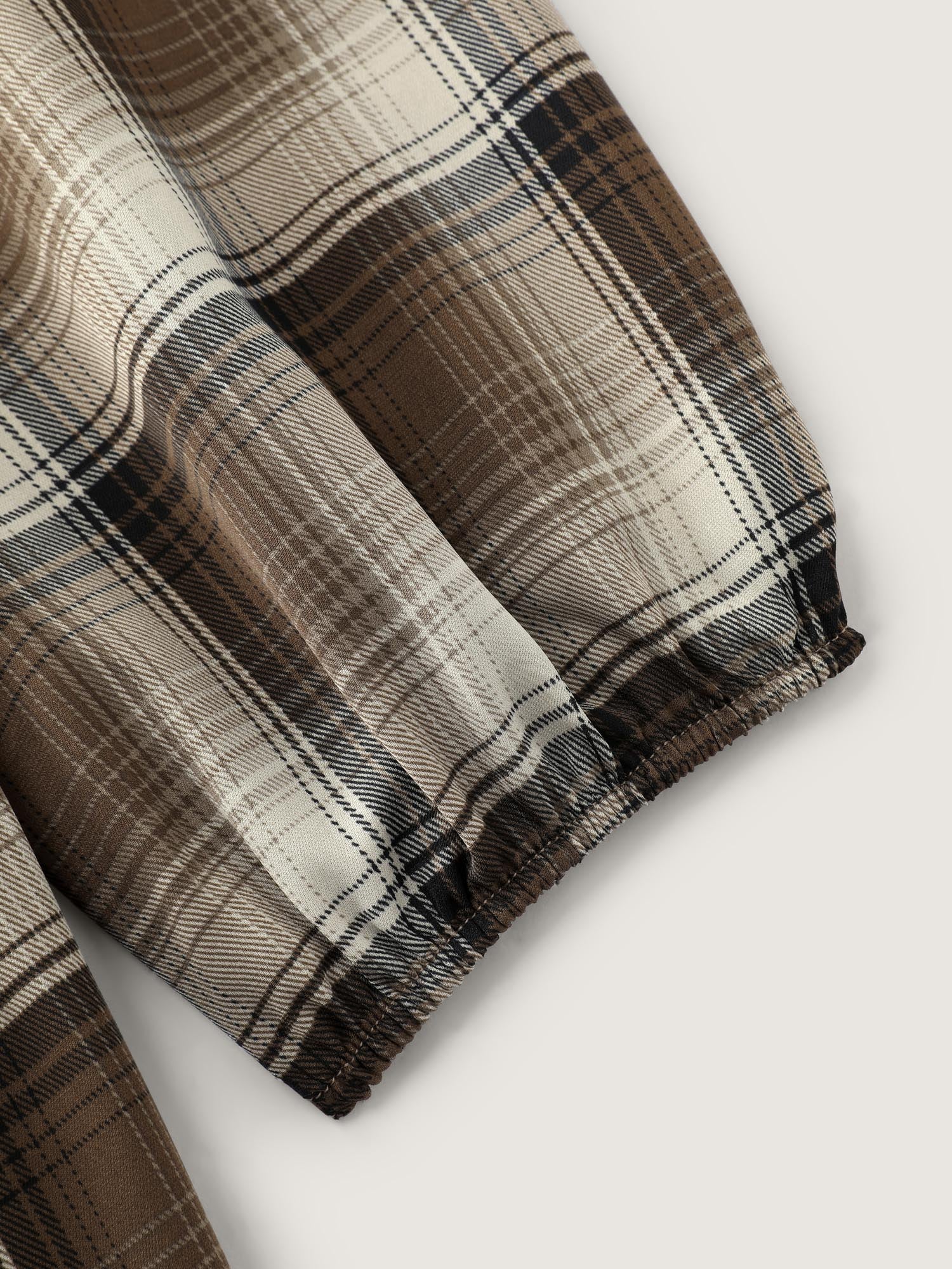 Plaid Print Belted Maxi Shirt Dress - Image 5