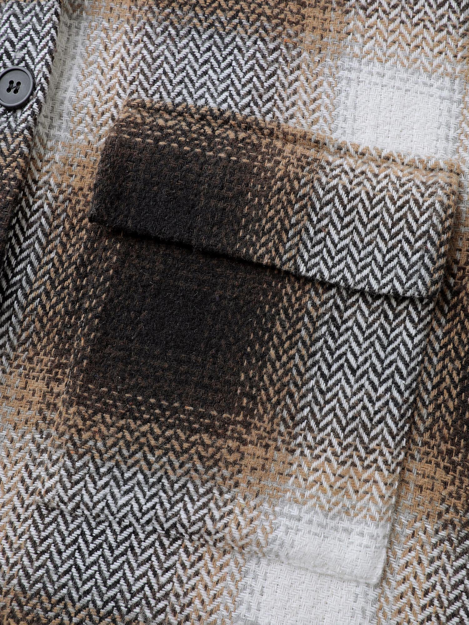 Plaid Print Button-Down Jacket - Image 8