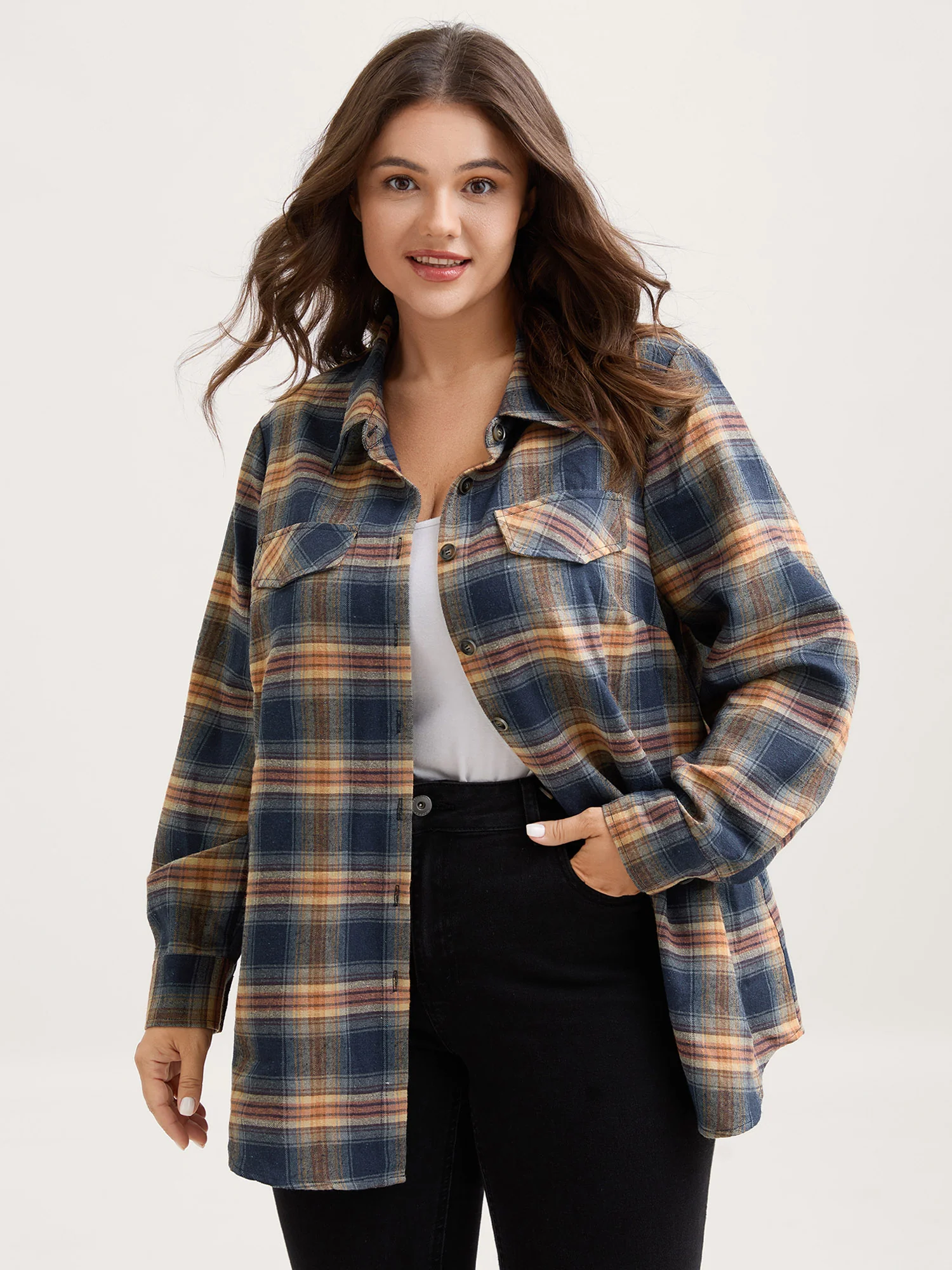 Plaid Print Button Down Shirt - Image 2
