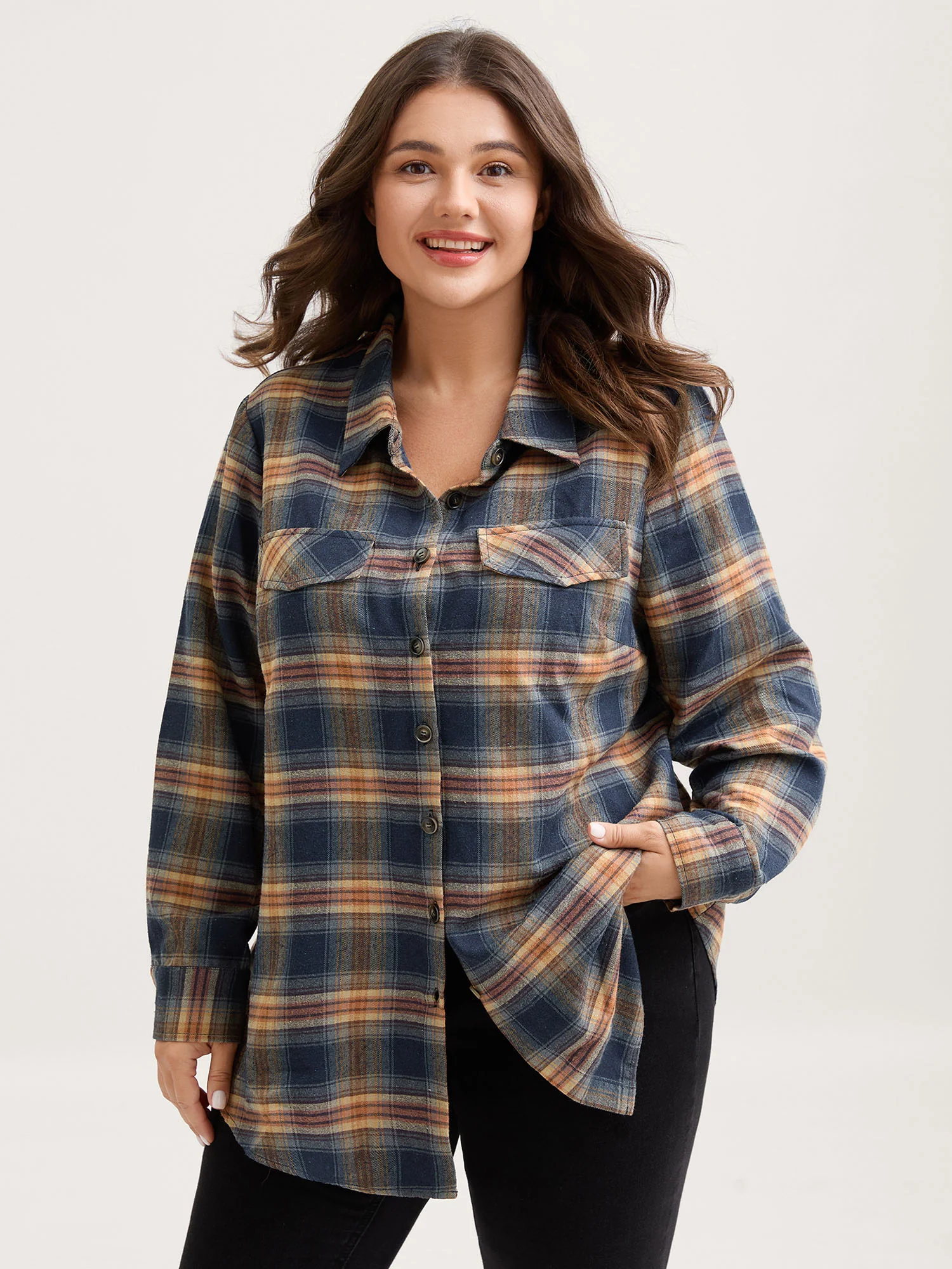 Plaid Print Button Down Shirt - Image 4