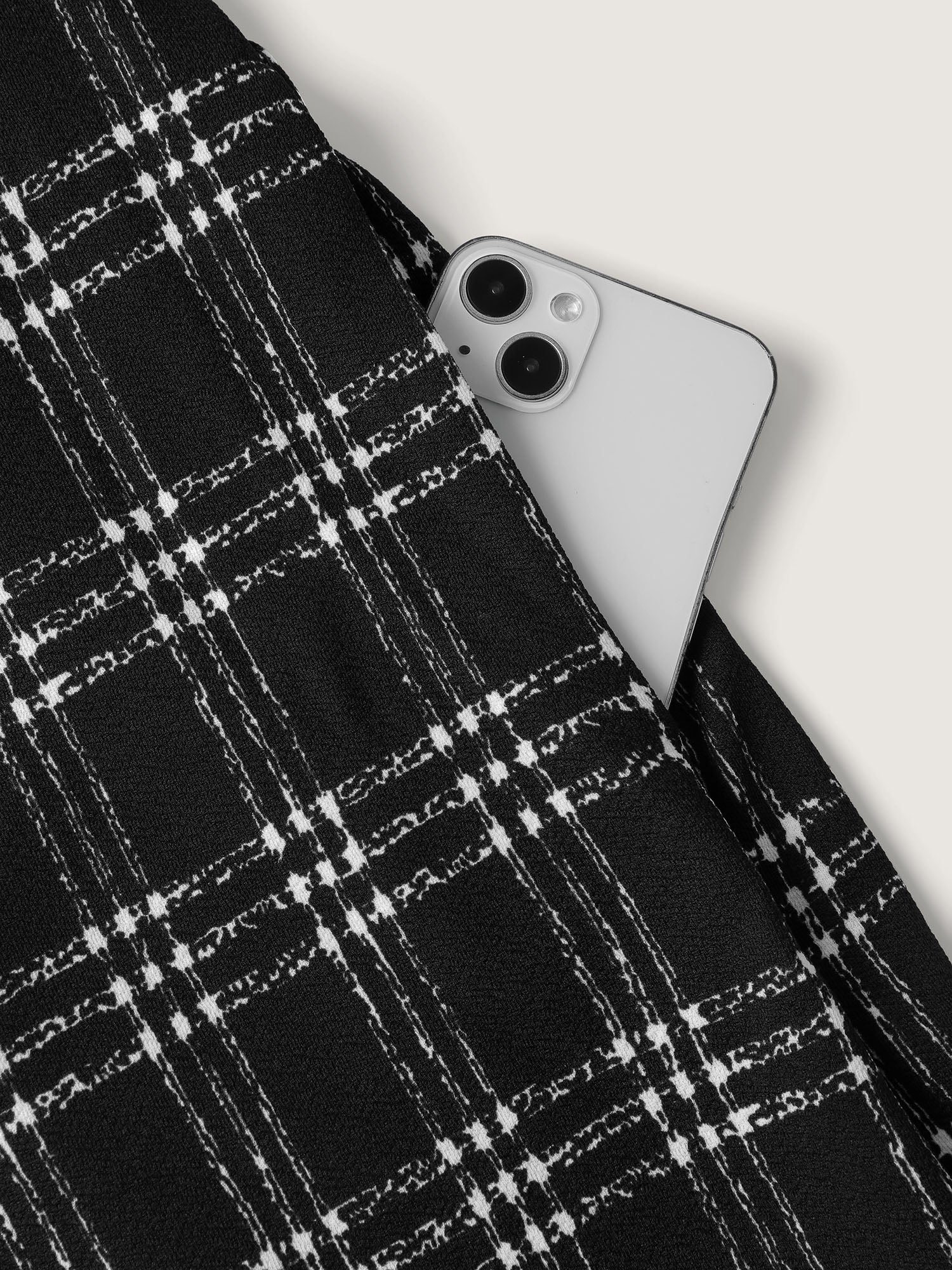 Plaid Print Overall Straps Wide-Leg Jumpsuit - Image 6