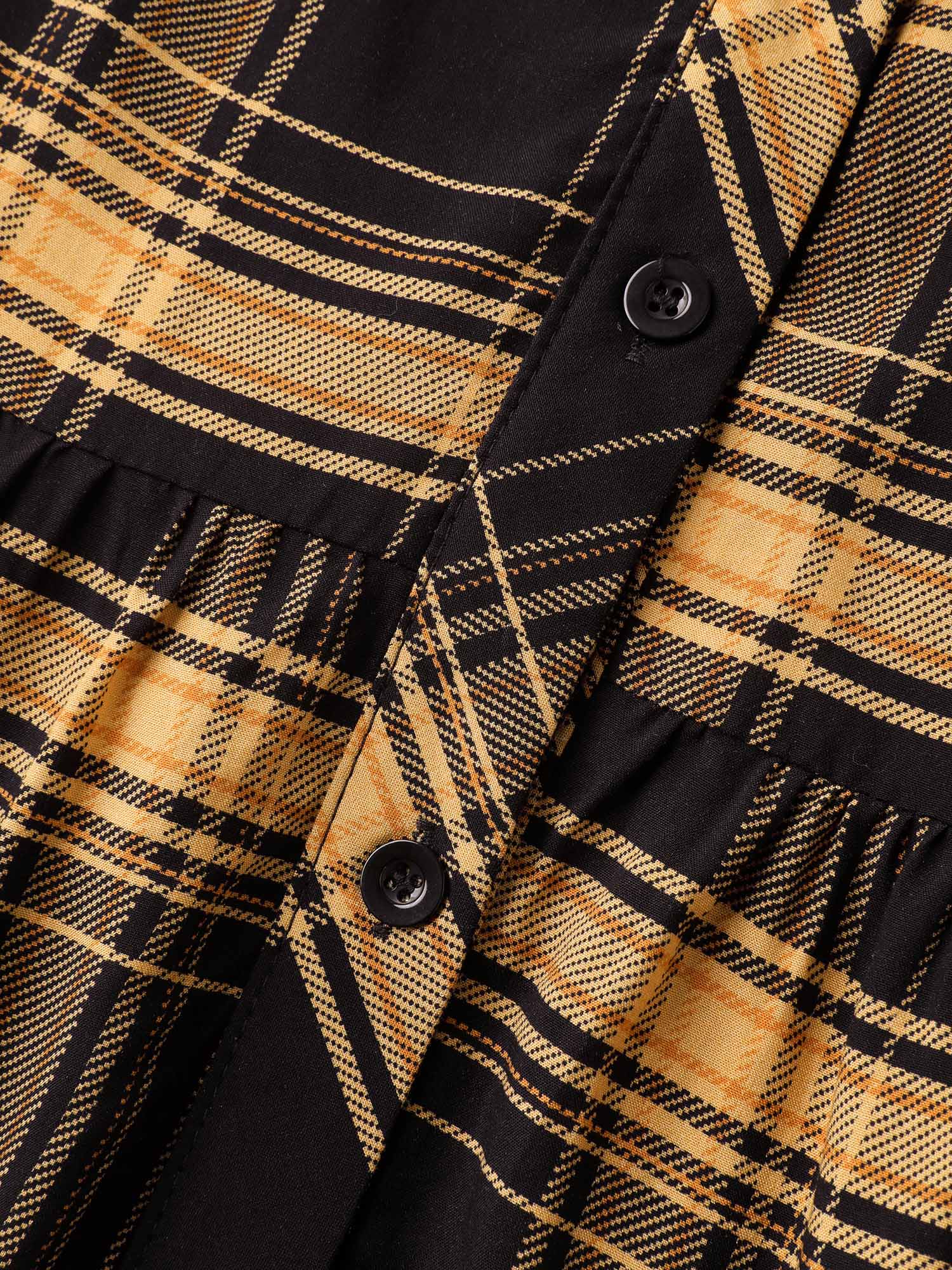 Plaid Print Side Pockets Mini Shirt Dress - Image 5