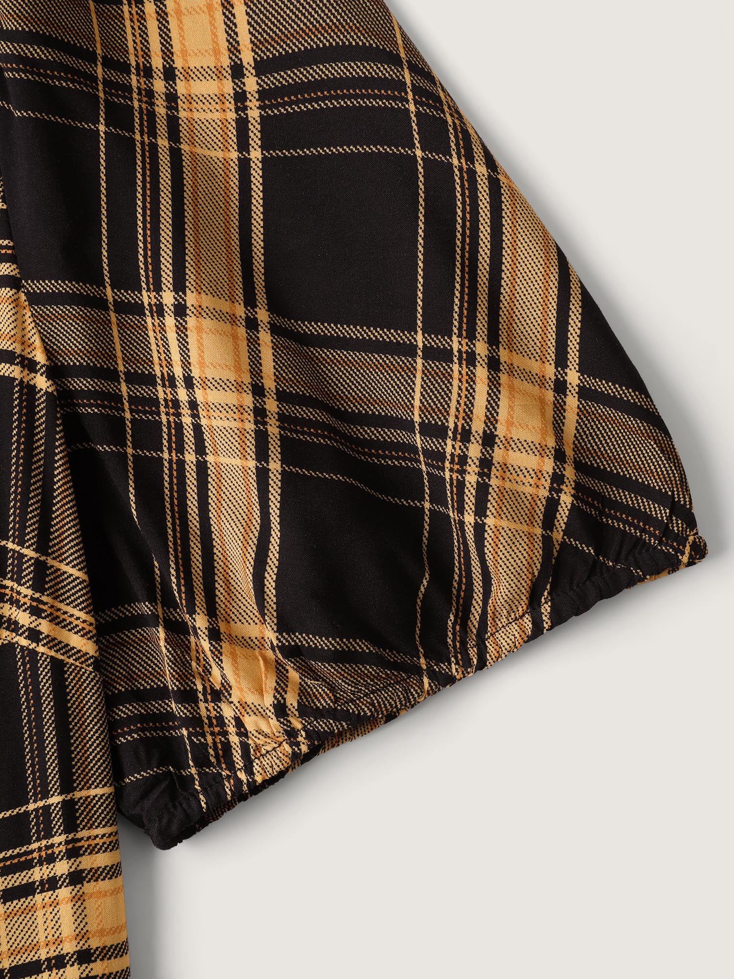 Plaid Print Side Pockets Mini Shirt Dress - Image 6
