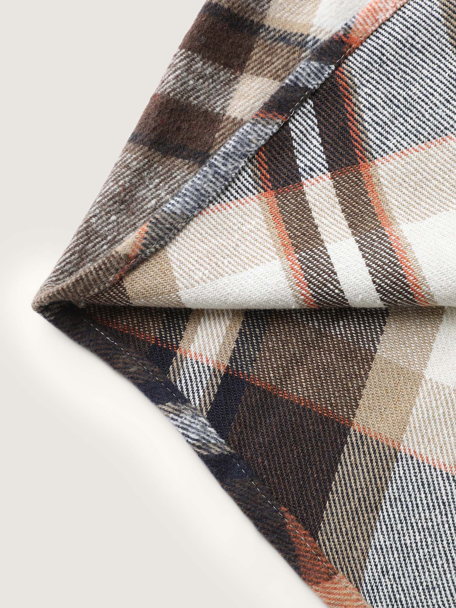 Plaid Print Textured Hooded Jacket - Image 6