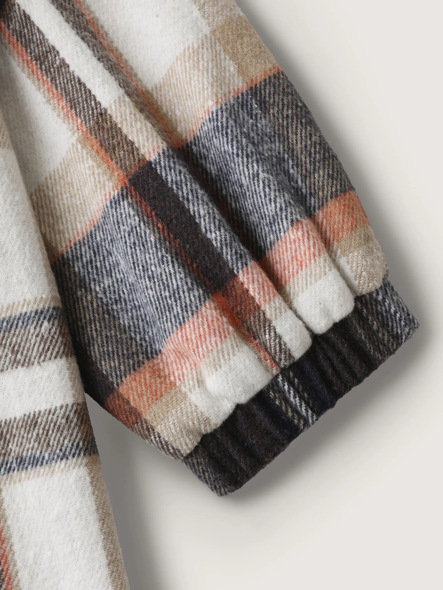 Plaid Print Textured Hooded Jacket - Image 7